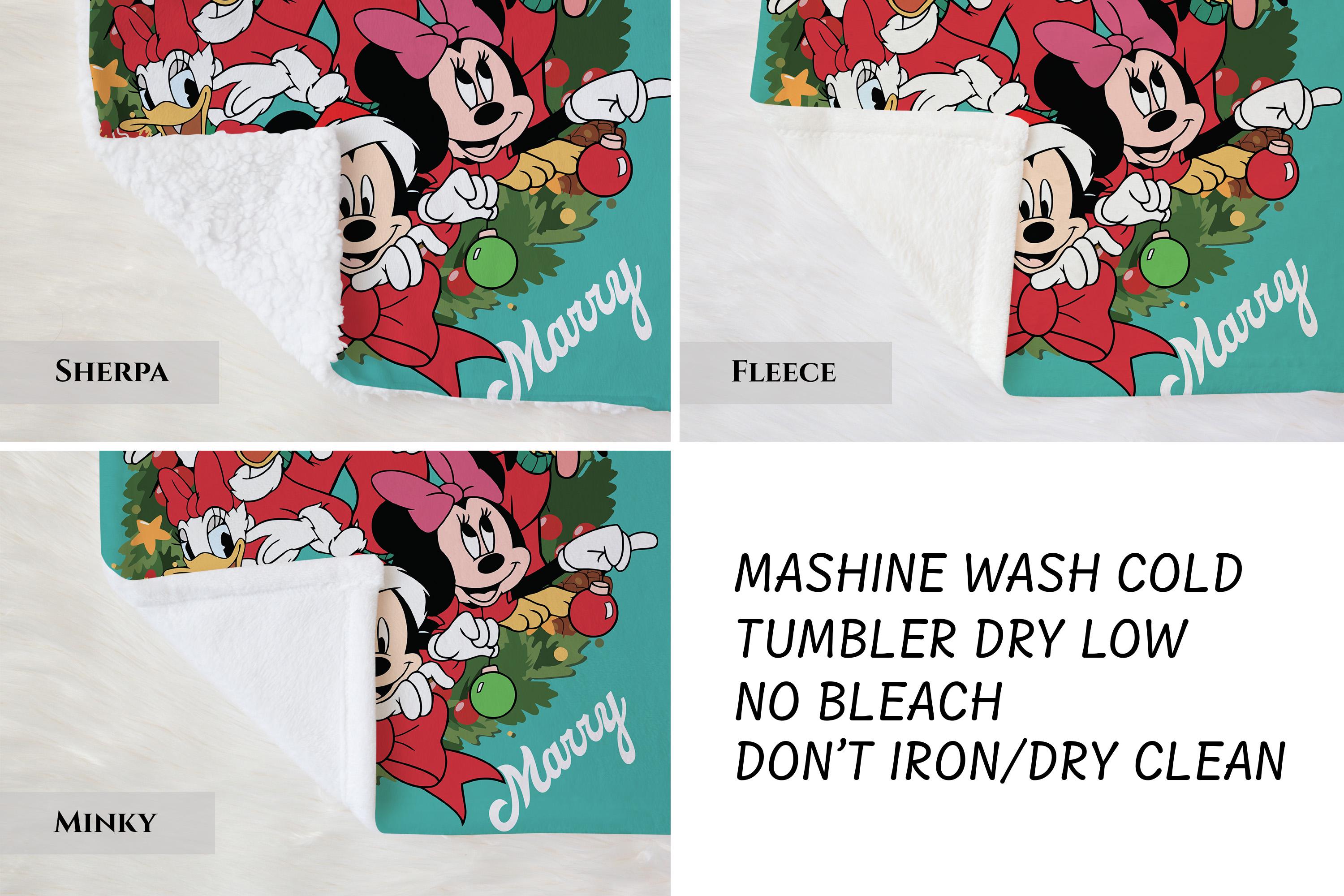 Personalized Name Mickey and Friends Santa Disney Christmas Blanket, Mickey's Very Merry Christmas Party Home Decor, Family Christmas Gifts