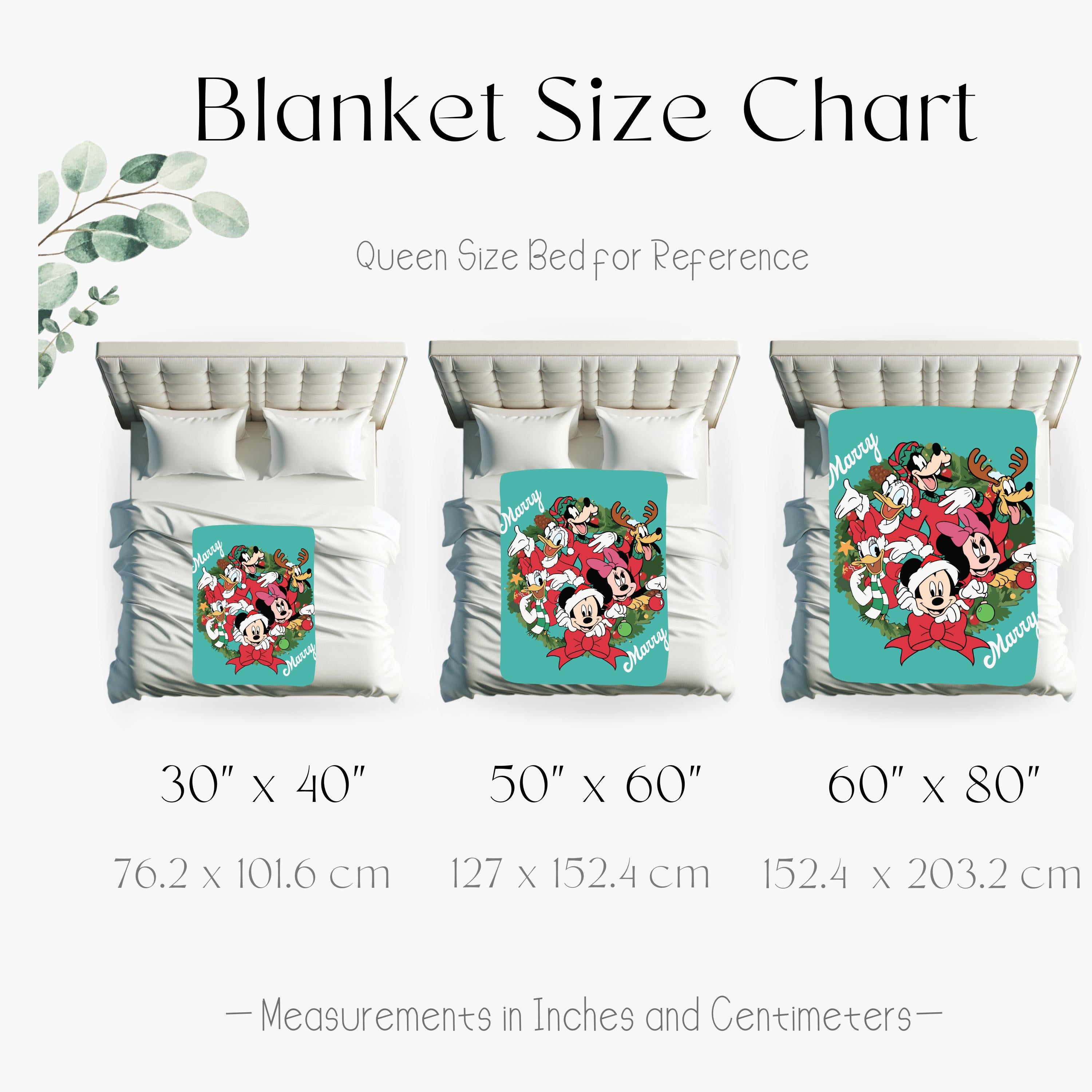 Personalized Name Mickey and Friends Santa Disney Christmas Blanket, Mickey's Very Merry Christmas Party Home Decor, Family Christmas Gifts