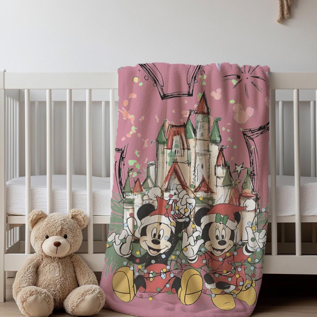 Mickey And Minnie Throw Blanket, Mickey Mouse And Minnie Couple Blanket, Romantic Disneyland Blanket, Cute Mickey Minnie Throw Blanket Gifts