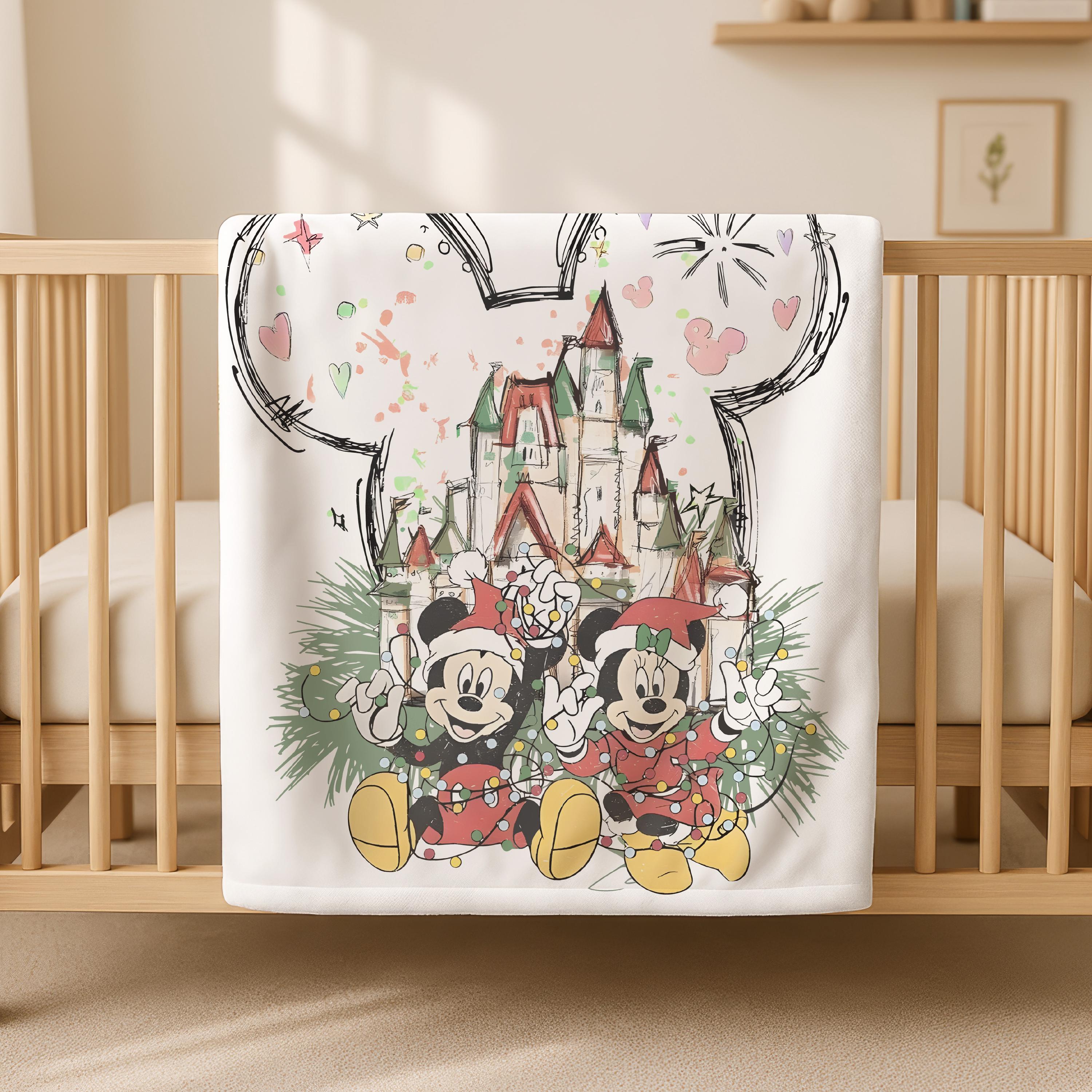 Mickey And Minnie Throw Blanket, Mickey Mouse And Minnie Couple Blanket, Romantic Disneyland Blanket, Cute Mickey Minnie Throw Blanket Gifts