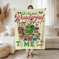 Christmas Toy Friends Blanket,Its the Most Wonderful Time Christmas Blanket,Elegant Holiday Gift,Christmas Tree and Lights Throw Blanket
