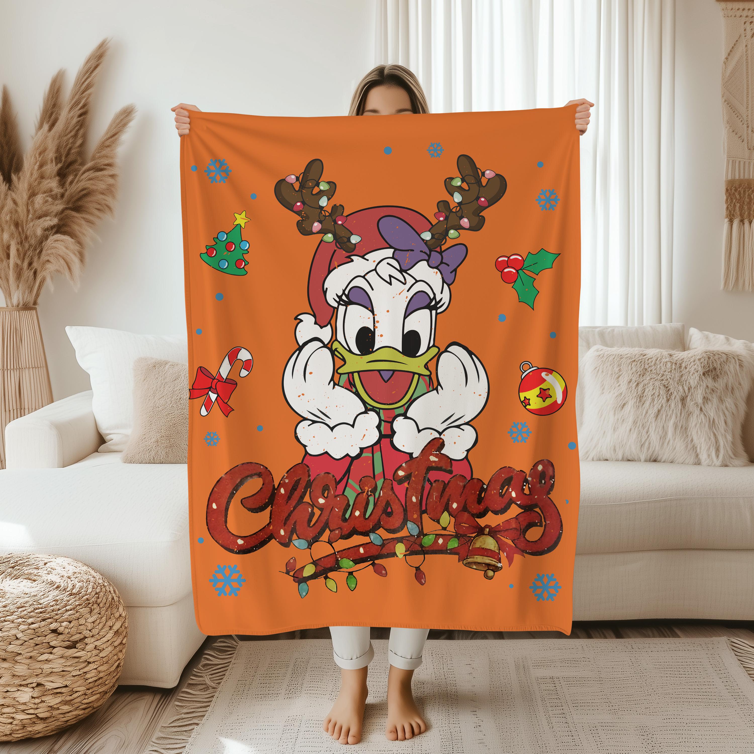 Disney Christmas Daisy Blanket,Disney Plush Blanket Kids Throw Blanket,Girl Disney Home Decor,Nursery Blanket,Wdw Daisy Disneyland Blanket