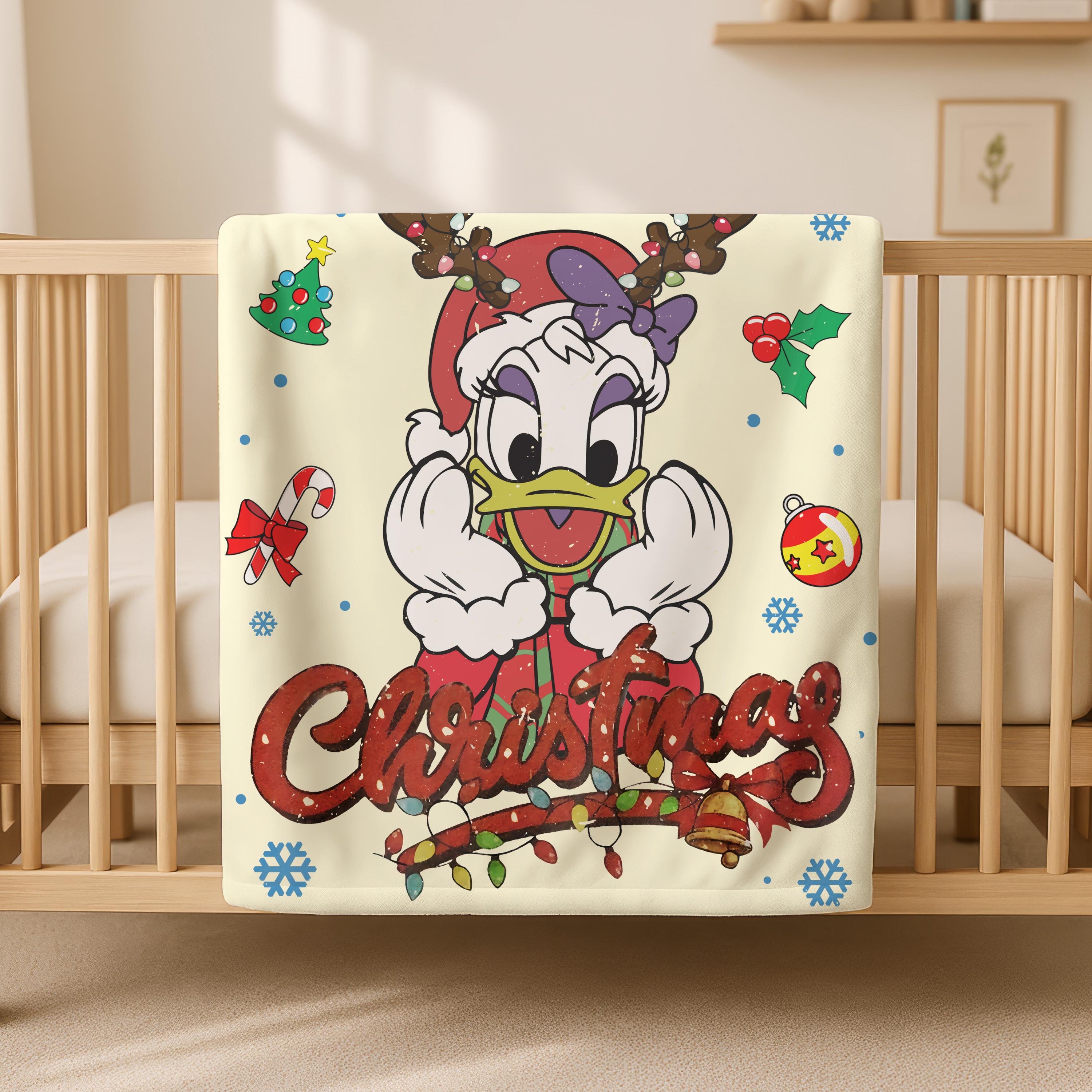 Disney Christmas Daisy Blanket,Disney Plush Blanket Kids Throw Blanket,Girl Disney Home Decor,Nursery Blanket,Wdw Daisy Disneyland Blanket