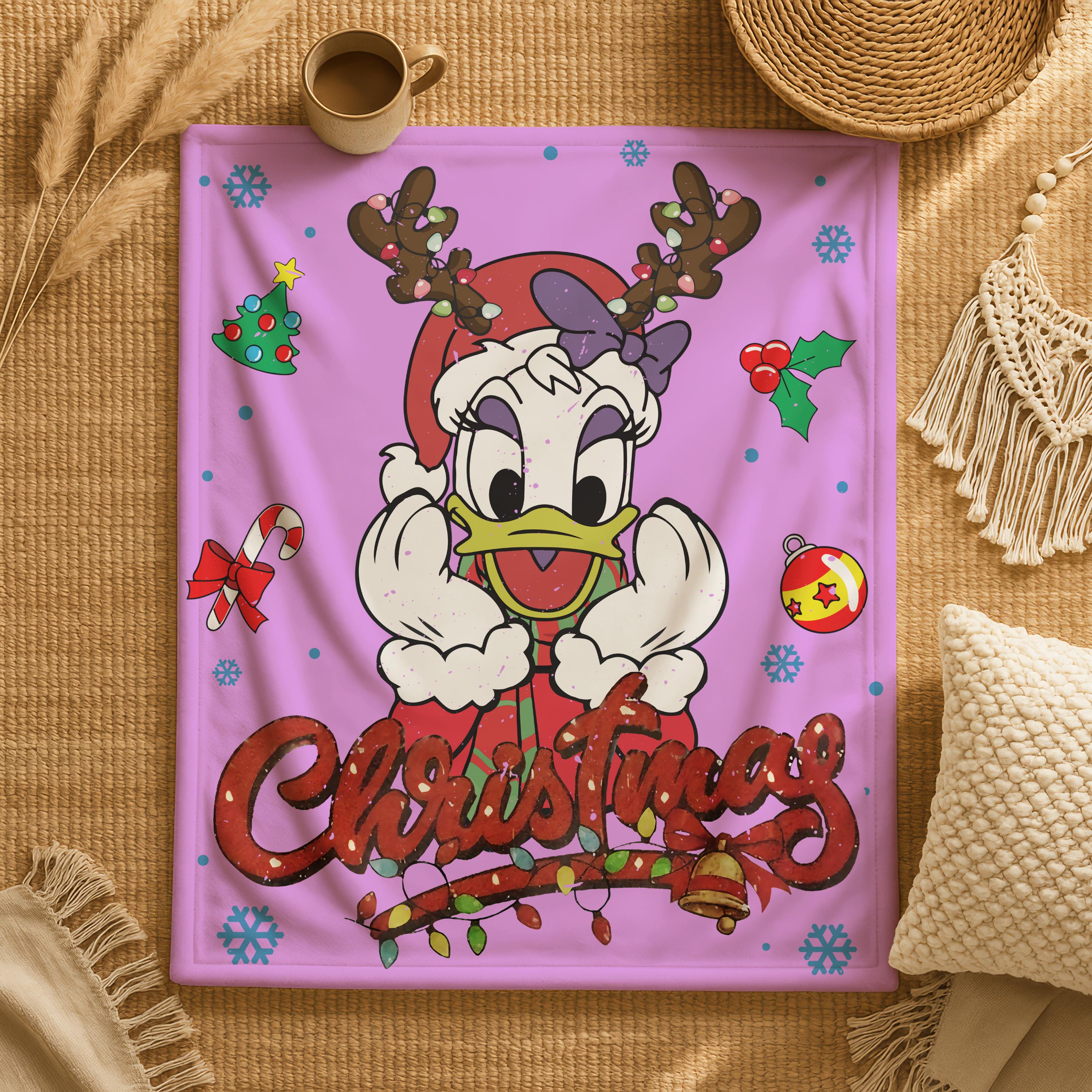 Disney Christmas Daisy Blanket,Disney Plush Blanket Kids Throw Blanket,Girl Disney Home Decor,Nursery Blanket,Wdw Daisy Disneyland Blanket