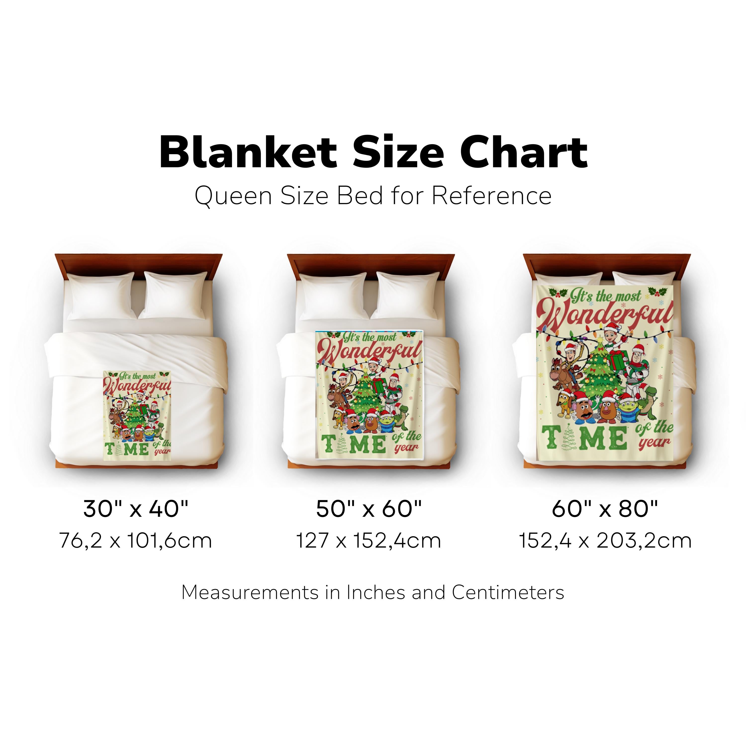 Christmas Toy Friends Blanket,Its the Most Wonderful Time Christmas Blanket,Elegant Holiday Gift,Christmas Tree and Lights Throw Blanket