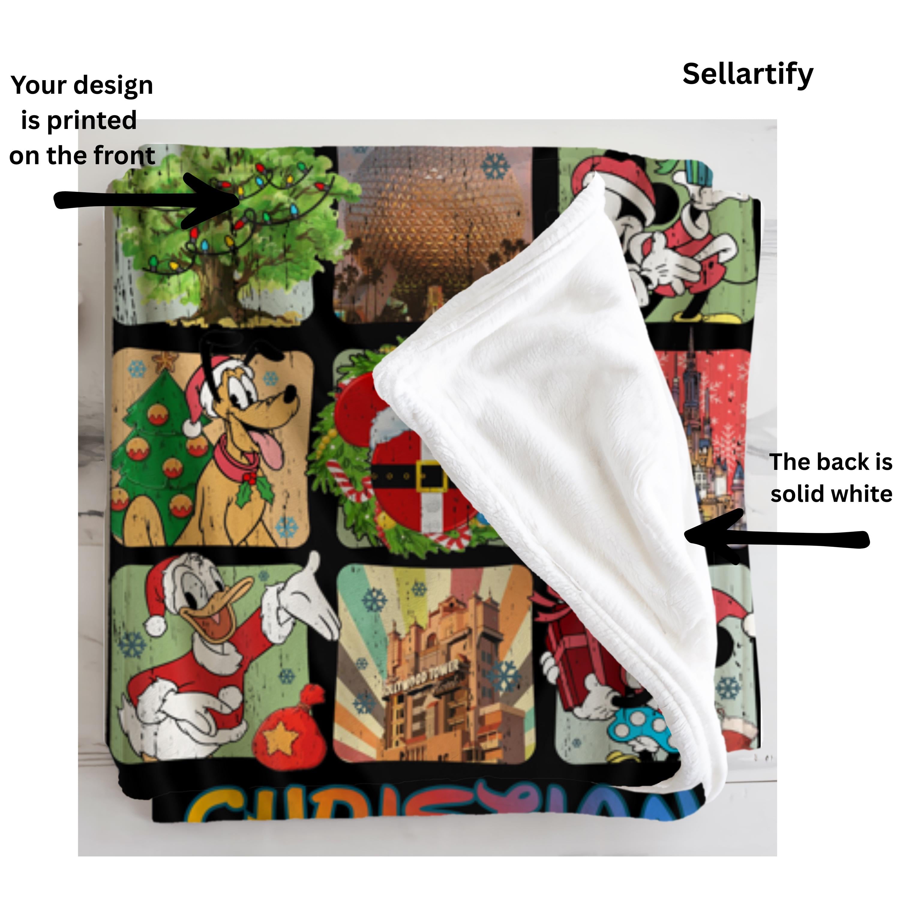 Mickey and Friends Disney Christmas Blanket,Disneyland Mickey Santa Claus Christmas Blanket,Christmas Gift,Kids Blanket,Magical Castle Throw