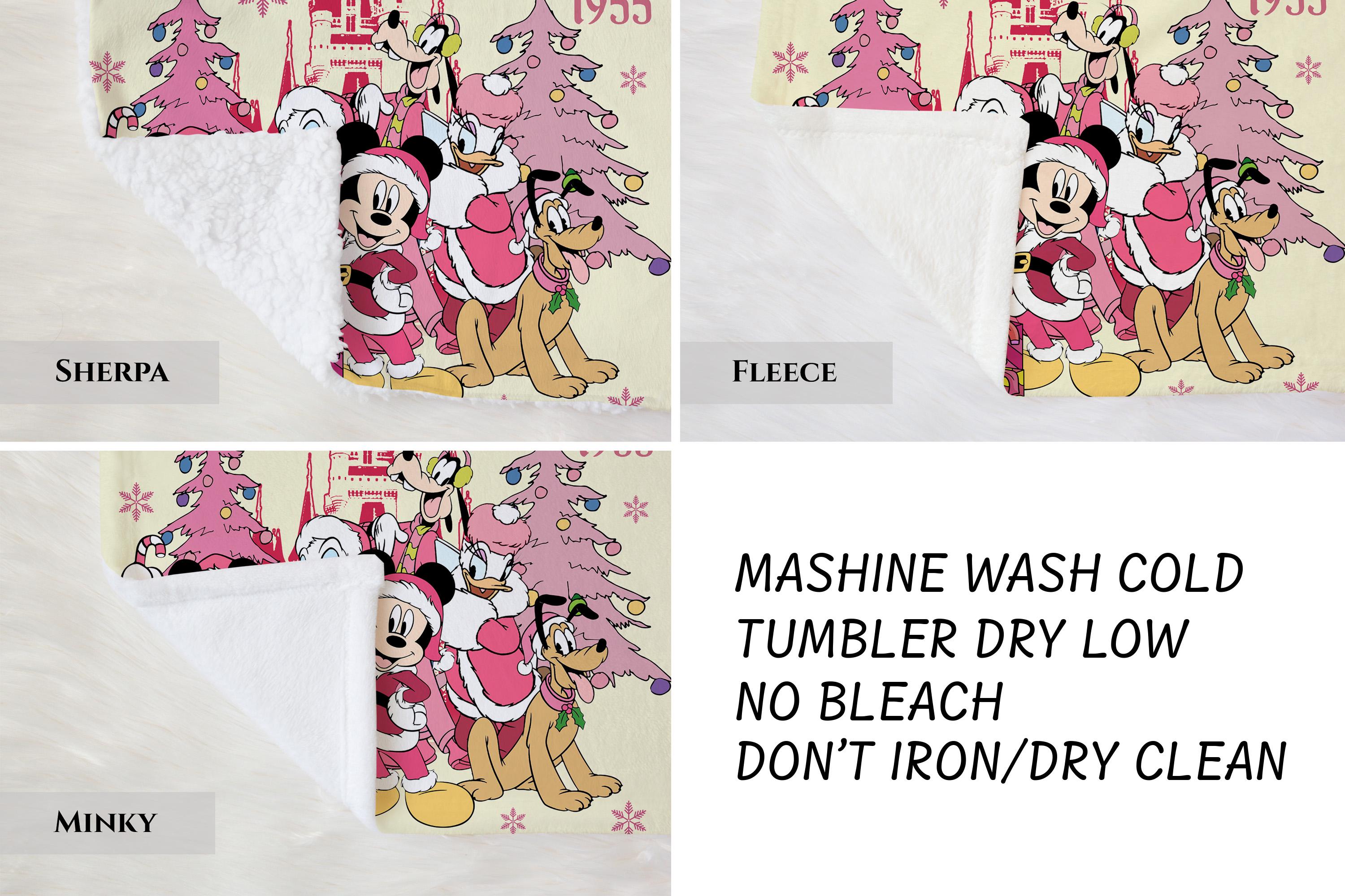 Disneyland Christmas Mickey and Friends Blanlet,Pink Mickey Xmas Throw Blanket,Magic Kingdom Blanket,Disney Birthday Girl,Disneyland Blanket