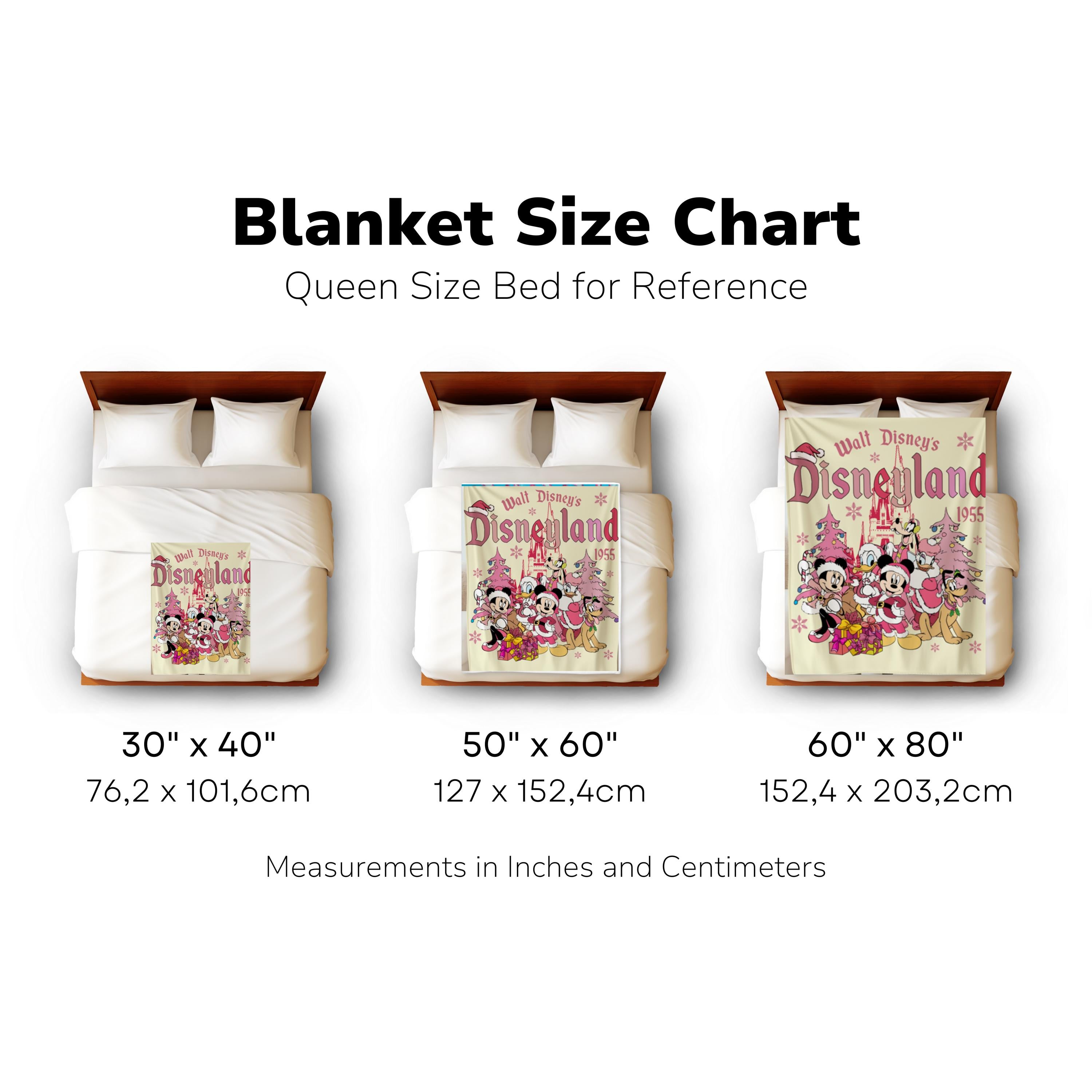 Disneyland Christmas Mickey and Friends Blanlet,Pink Mickey Xmas Throw Blanket,Magic Kingdom Blanket,Disney Birthday Girl,Disneyland Blanket