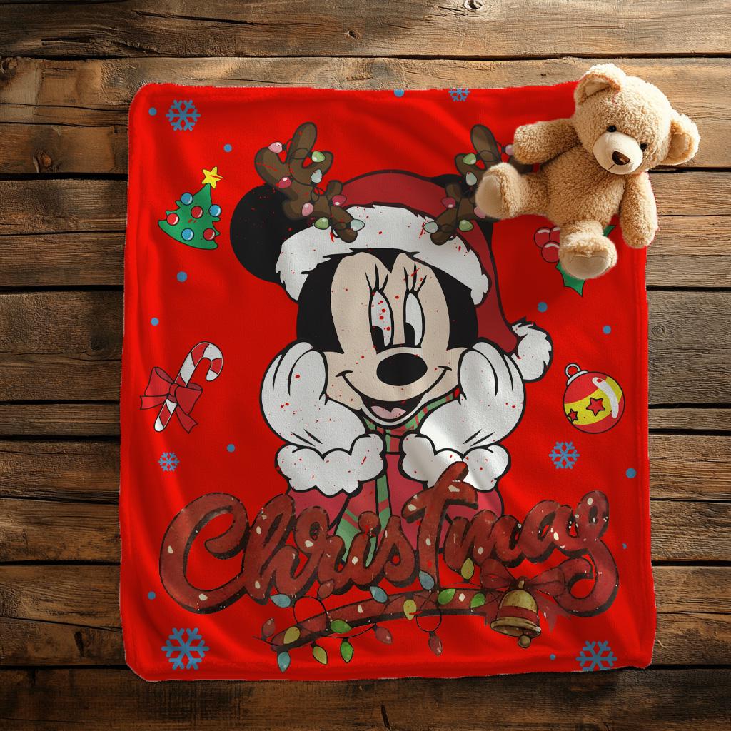 Mickey Disney Christmas Blanket, Mickey Blanket, Disneyland Mickey Santa Claus Christmas Couch Sofa Blanket, Toddler Christmas Party Gift