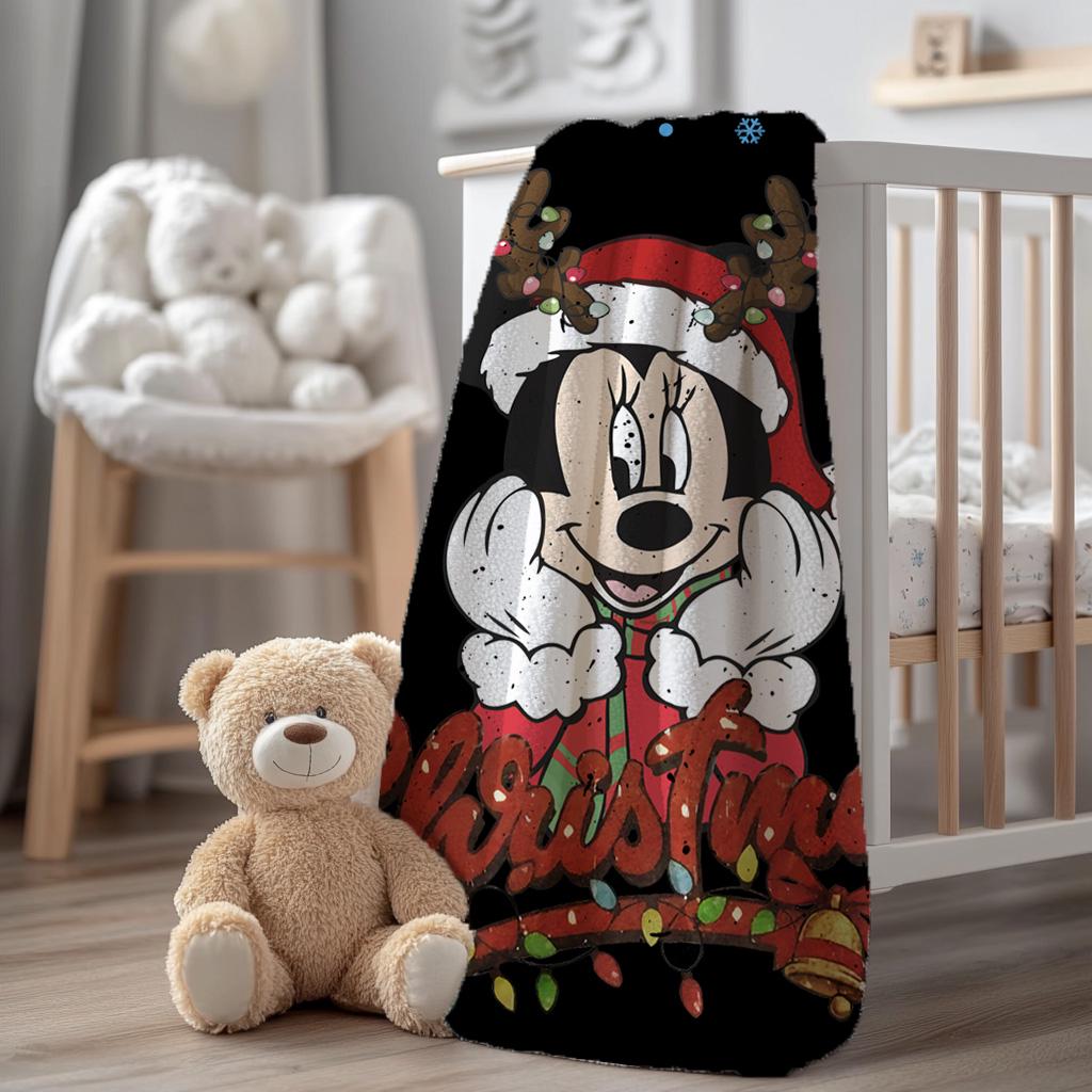 Mickey Disney Christmas Blanket, Mickey Blanket, Disneyland Mickey Santa Claus Christmas Couch Sofa Blanket, Toddler Christmas Party Gift