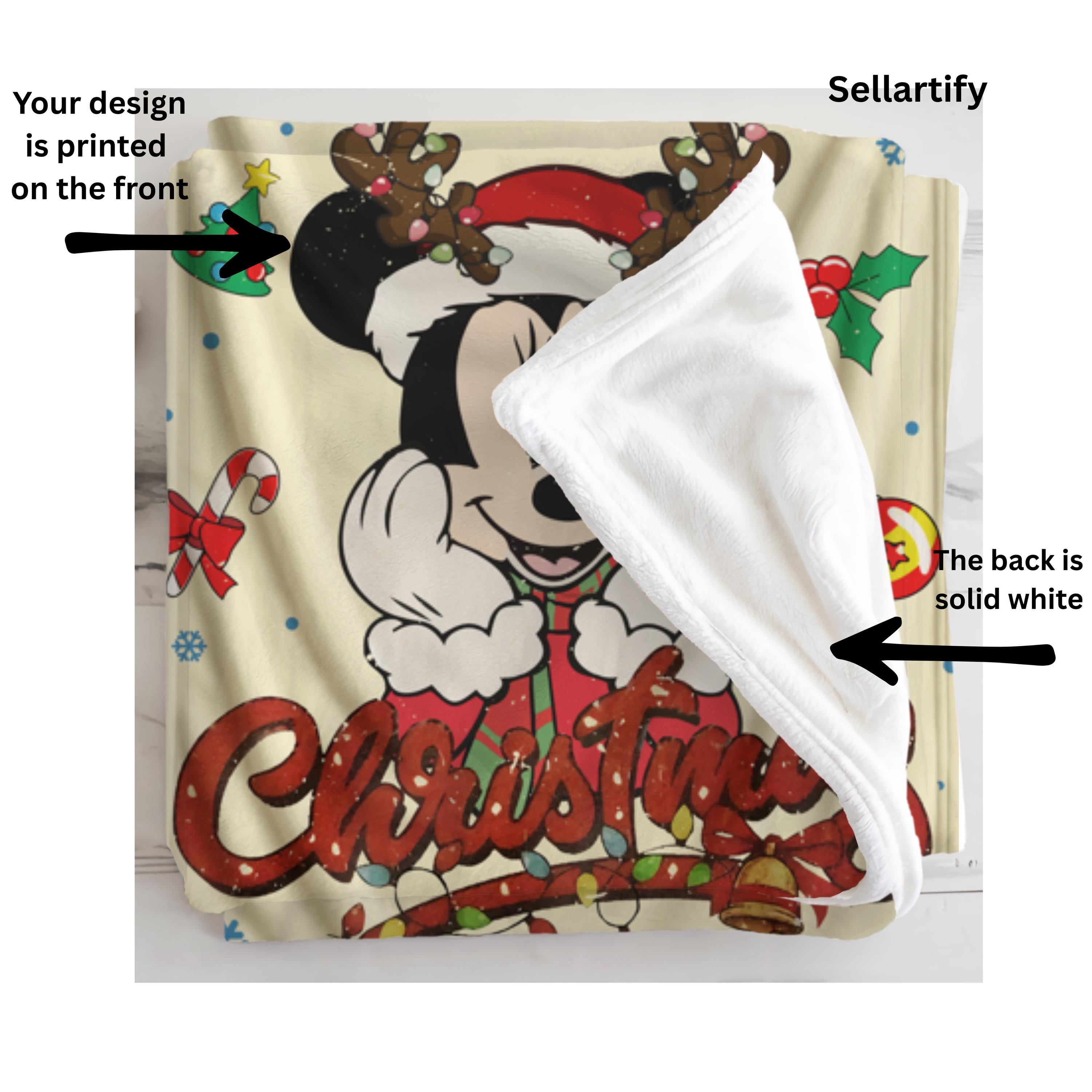 Mickey Disney Christmas Blanket, Mickey Blanket, Disneyland Mickey Santa Claus Christmas Couch Sofa Blanket, Toddler Christmas Party Gift
