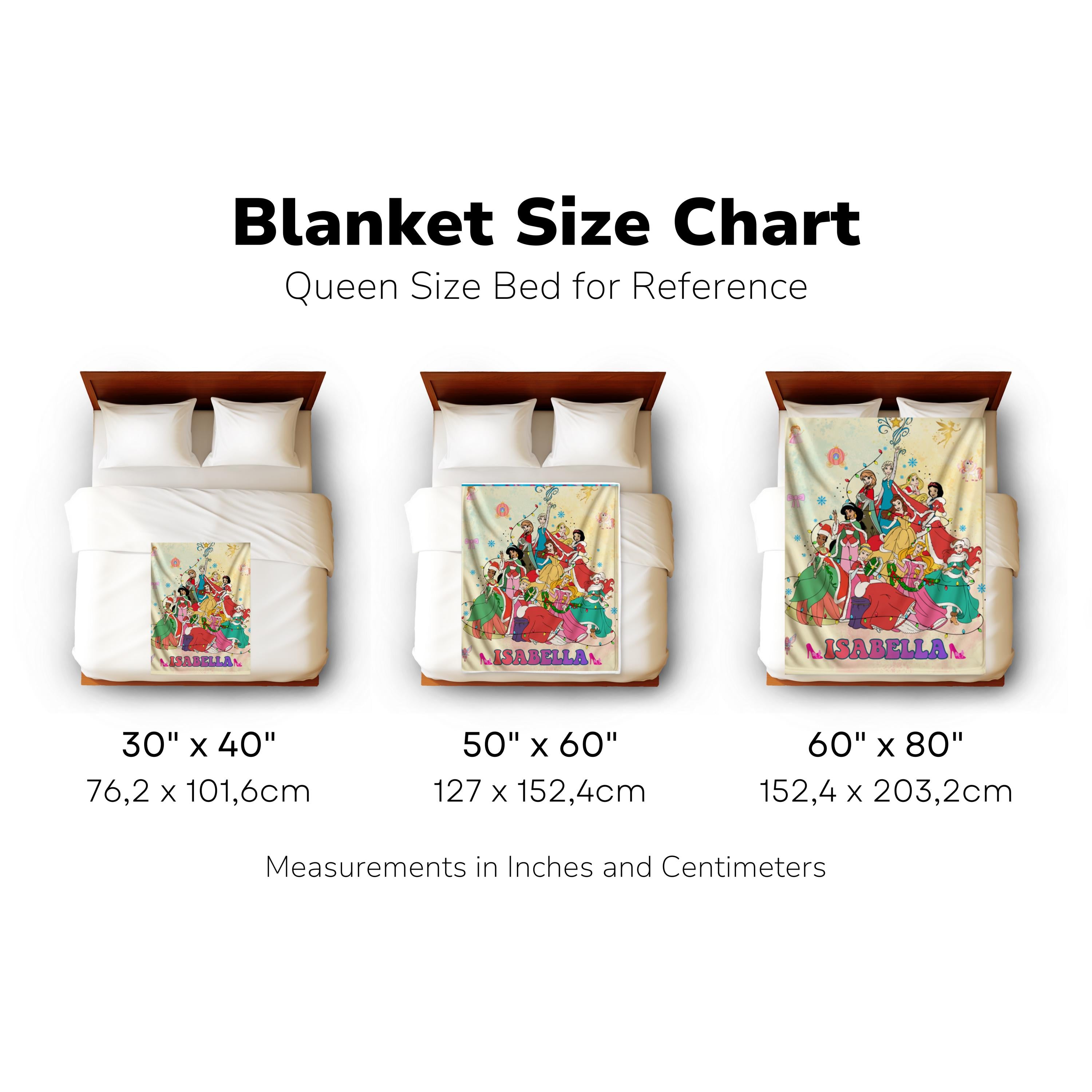 Personalized Disney Princess Blanket,Custom Name Disney Princess Blanket,Gift for Daughter,Castle Disney Princess Throw,Castle Bedroom Decor