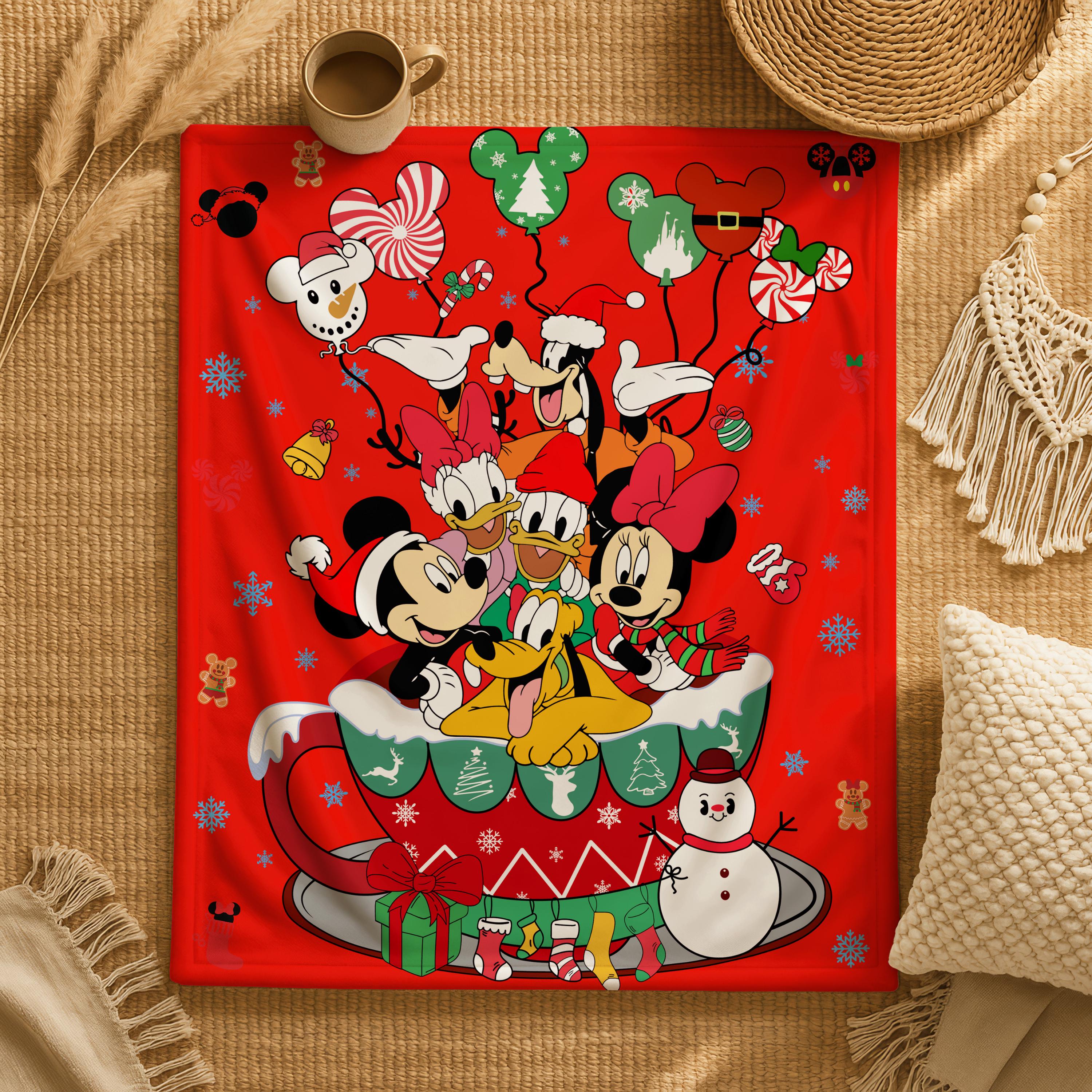 Disney Christmas Mickey And Friends Throw Blanket,Mickey Minnie Donald Daisy Pluto Goofy Blanket, Disneyland Movie Gift Blanket,Nursery Gift