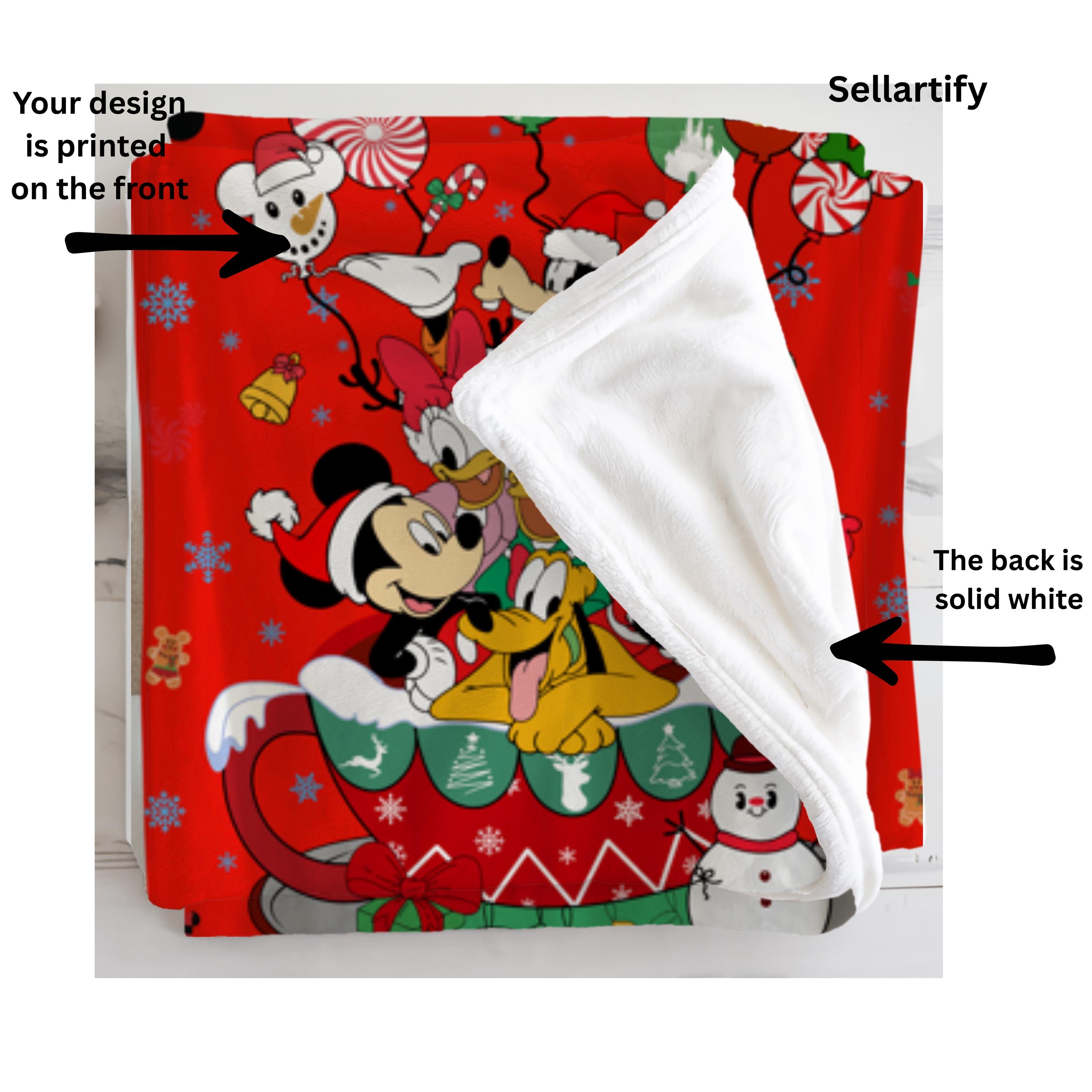Disney Christmas Mickey And Friends Throw Blanket,Mickey Minnie Donald Daisy Pluto Goofy Blanket, Disneyland Movie Gift Blanket,Nursery Gift