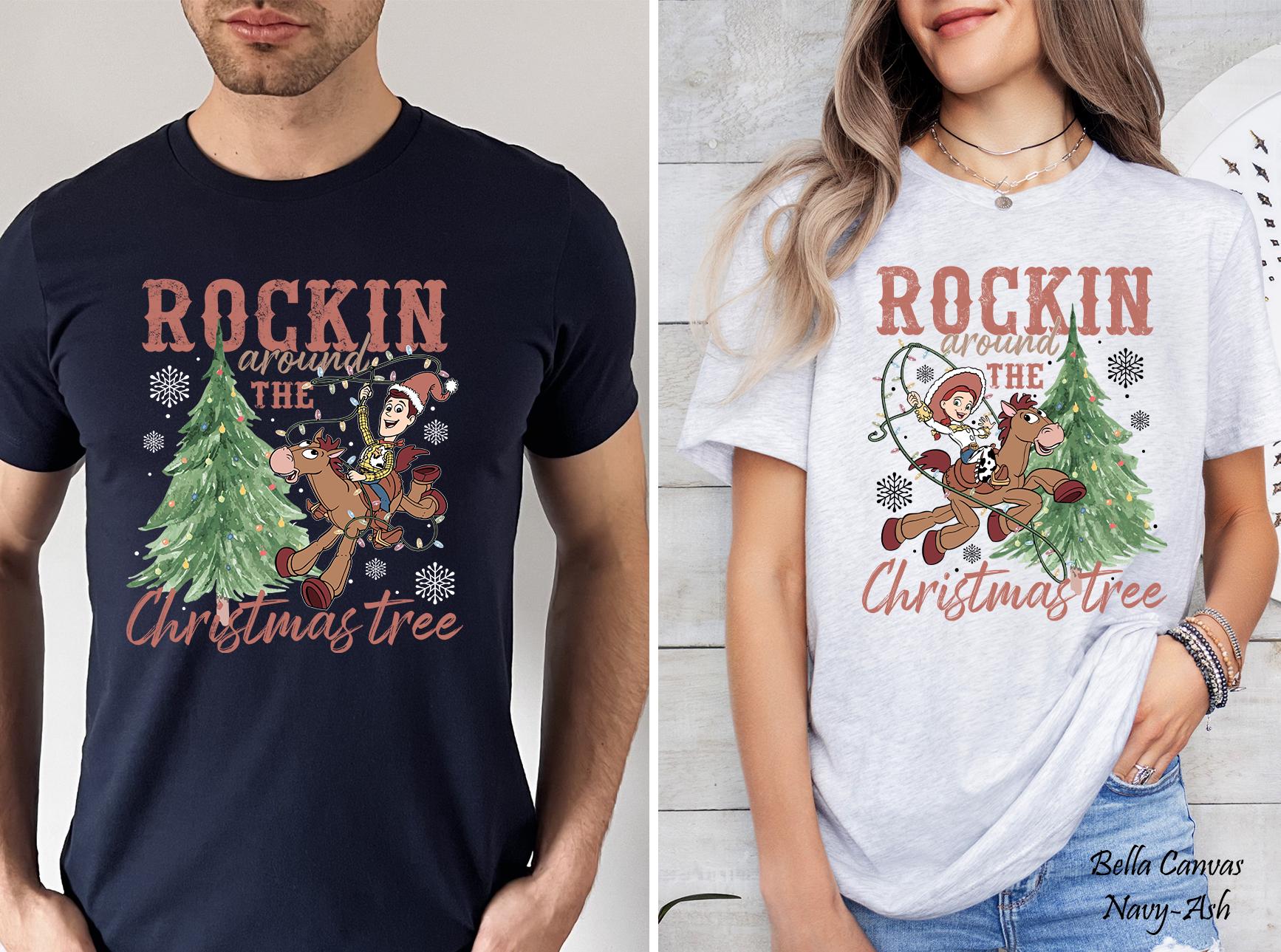 Rockin' Around The Christmas Shirt, Disney Pixar Toy Story Christmas Shirt, Free Farm Fresh Shirt,Disney Christmas Party Shirt,Xmas Shirt
