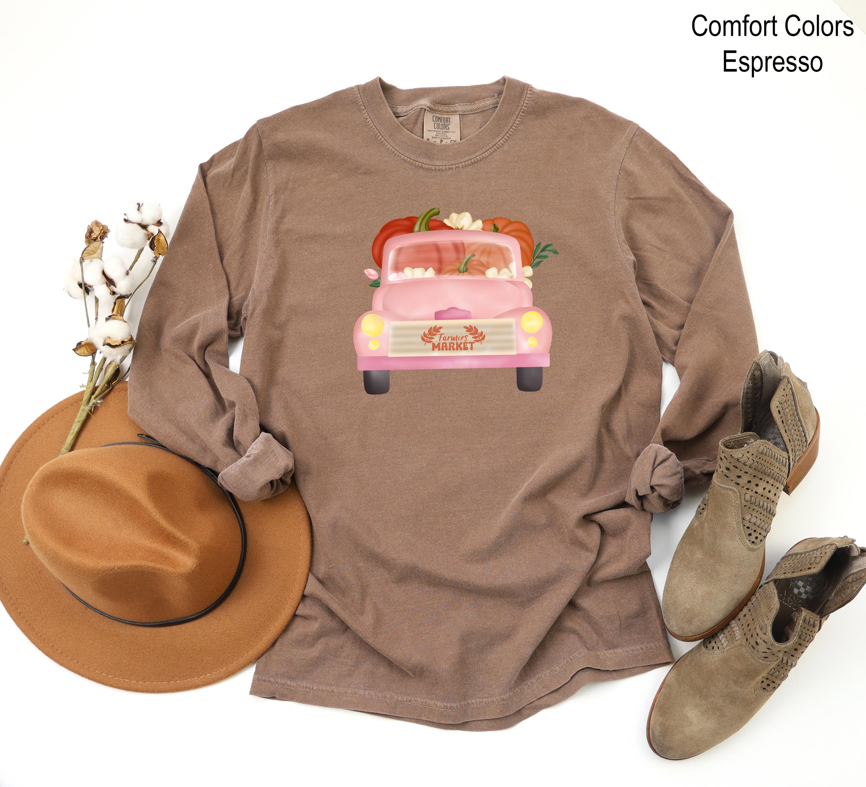 Pumpkin Truck Halloween Sweatshirt, Farm Fresh Thanksgiving Sweatshirt, Farmers Market Tshirt for Fall, Pumpkin Shirt, Thankful Sweatshirt