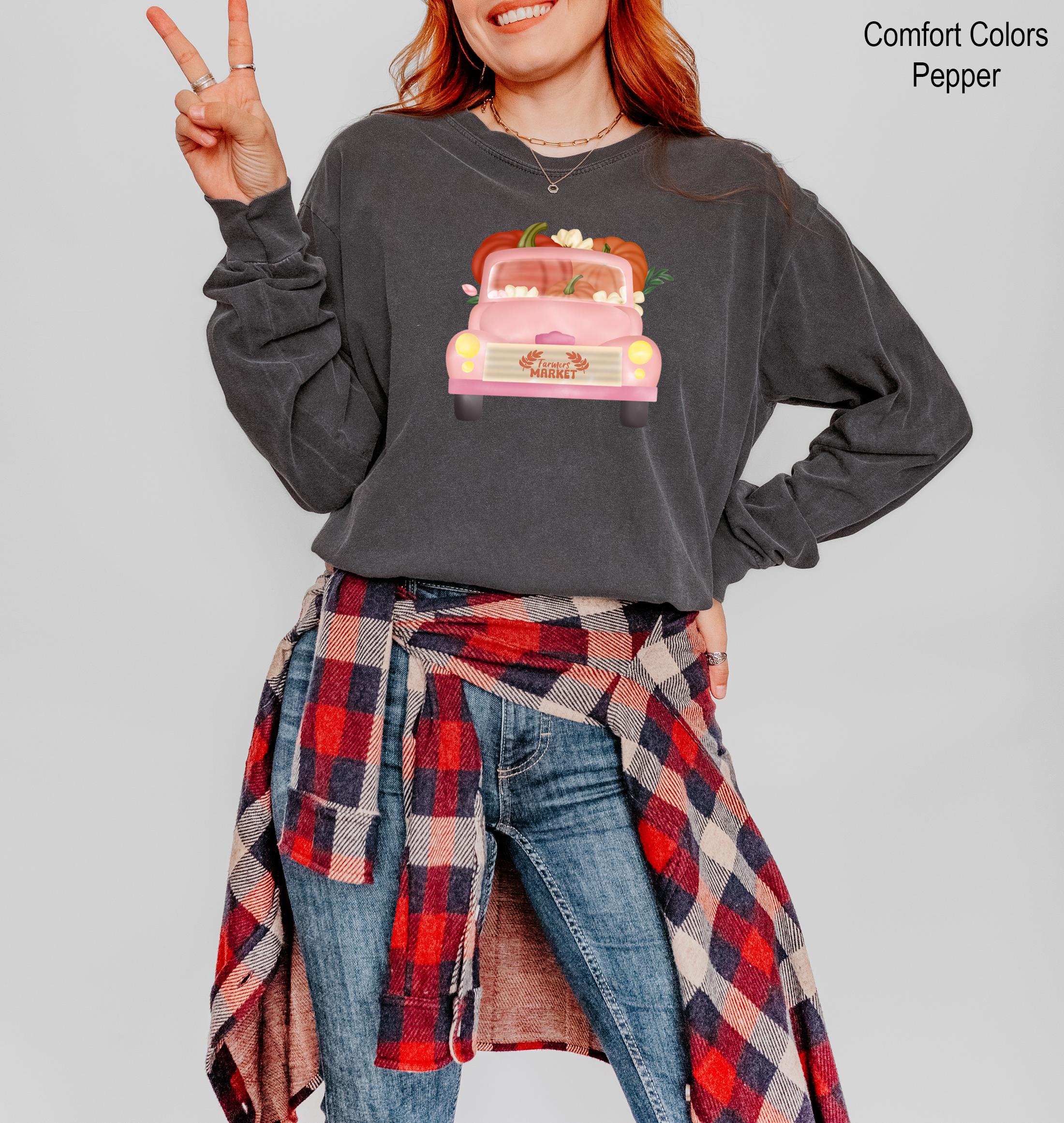 Pumpkin Truck Halloween Sweatshirt, Farm Fresh Thanksgiving Sweatshirt, Farmers Market Tshirt for Fall, Pumpkin Shirt, Thankful Sweatshirt
