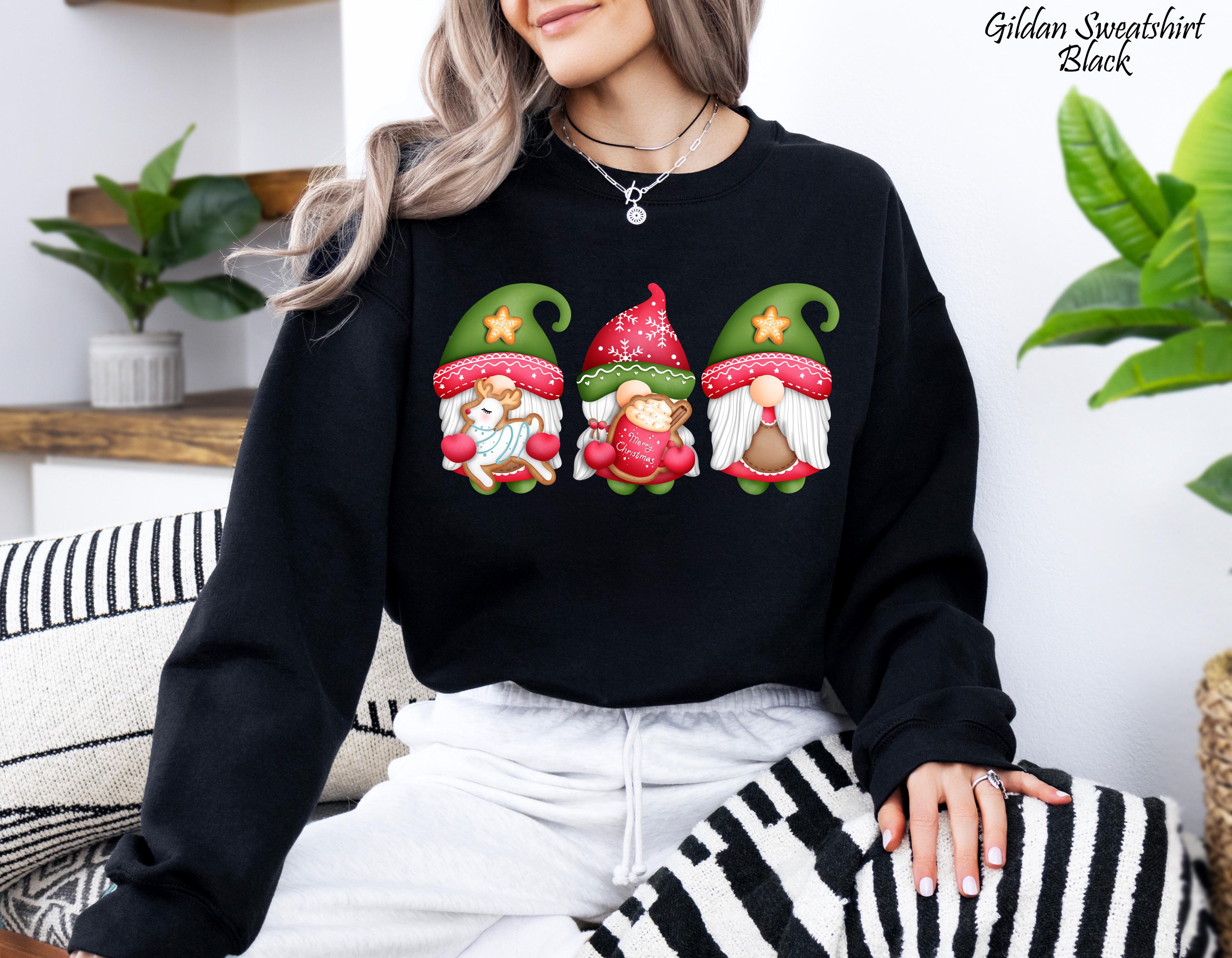 Christmas Gnomes Sweatshirt, Merry Christmas Sweatshirt, Festive Holiday Sweatshirt, Xmas Sweatshirt, Christmas Gift, Buffalo Plaid Gnomes