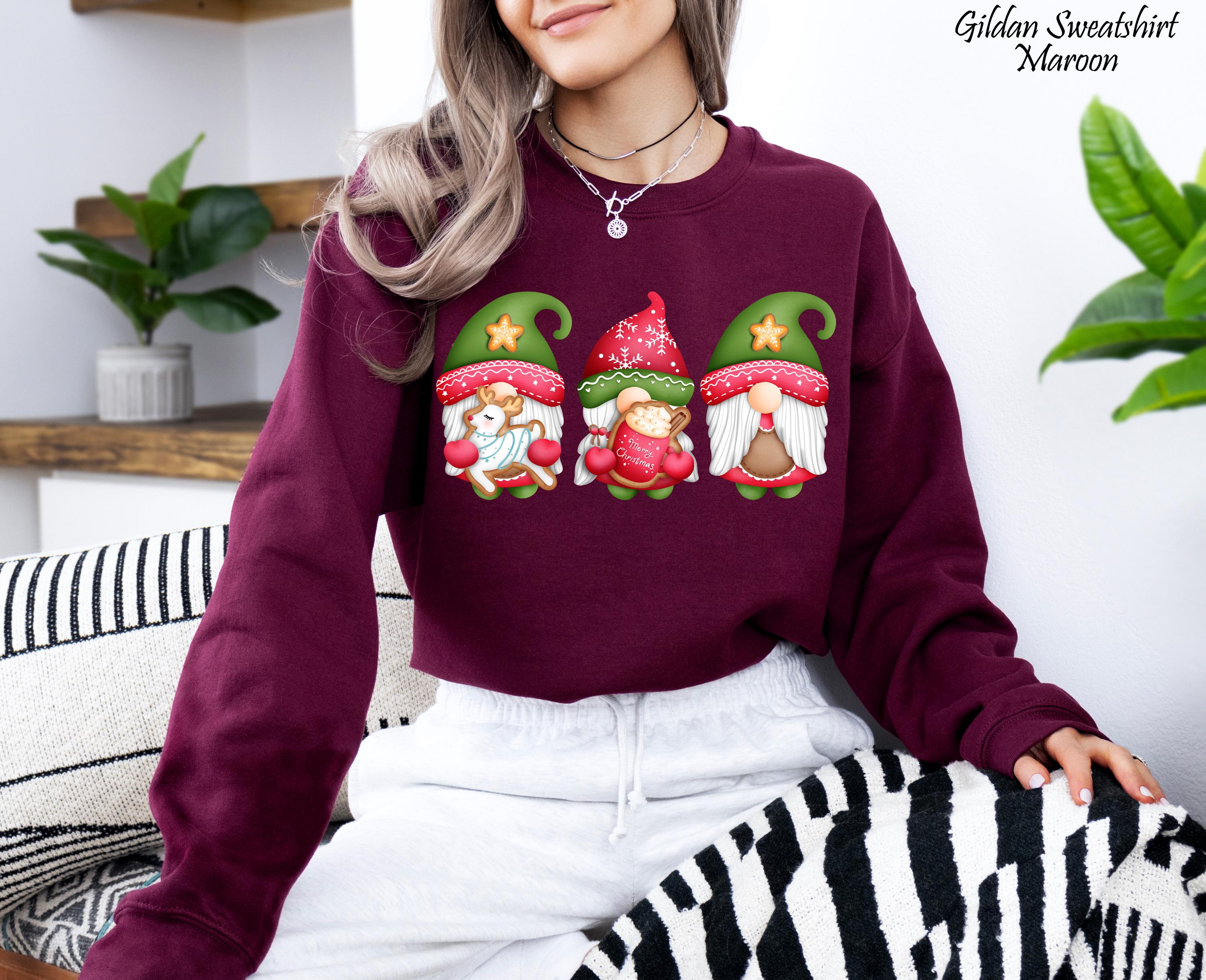 Christmas Gnomes Sweatshirt, Merry Christmas Sweatshirt, Festive Holiday Sweatshirt, Xmas Sweatshirt, Christmas Gift, Buffalo Plaid Gnomes