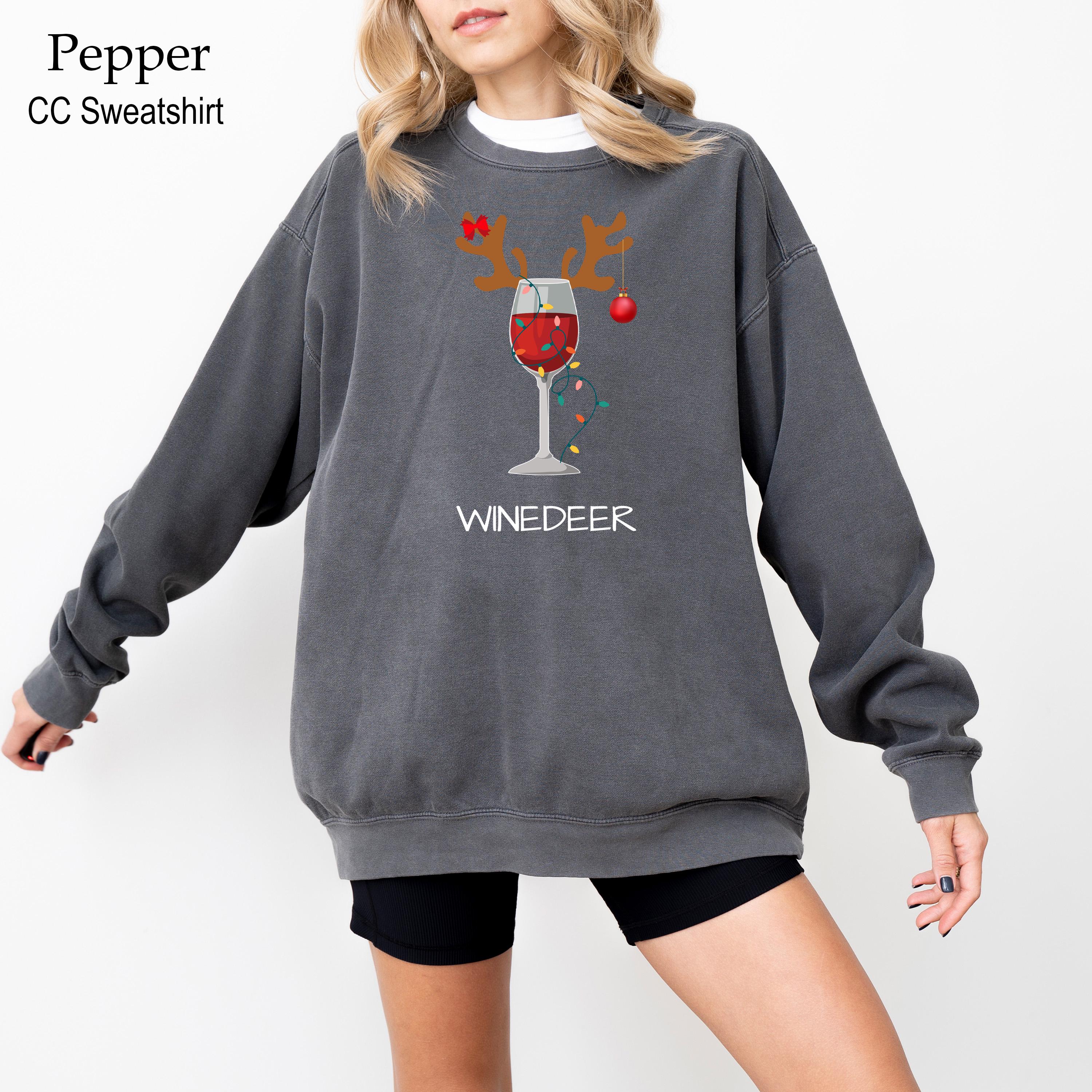 Winedeer Reinbeer Sweatshirts, Christmas Crewnecks, Unisex Sweaters, Funny Couple Christmas Shirts, Christmas Sweatshirt, Couples Sweaters