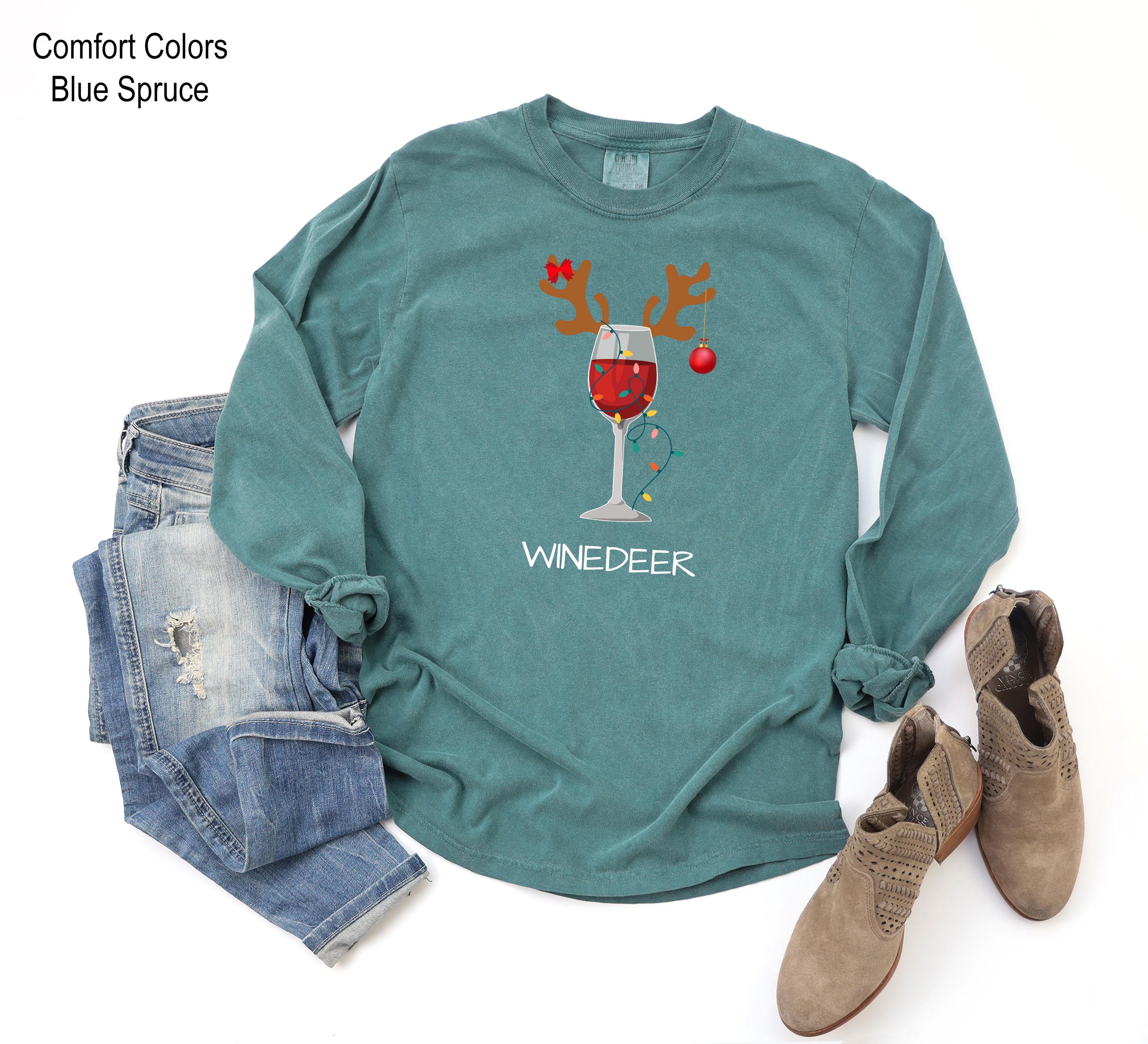 Winedeer Reinbeer Sweatshirts, Christmas Crewnecks, Unisex Sweaters, Funny Couple Christmas Shirts, Christmas Sweatshirt, Couples Sweaters