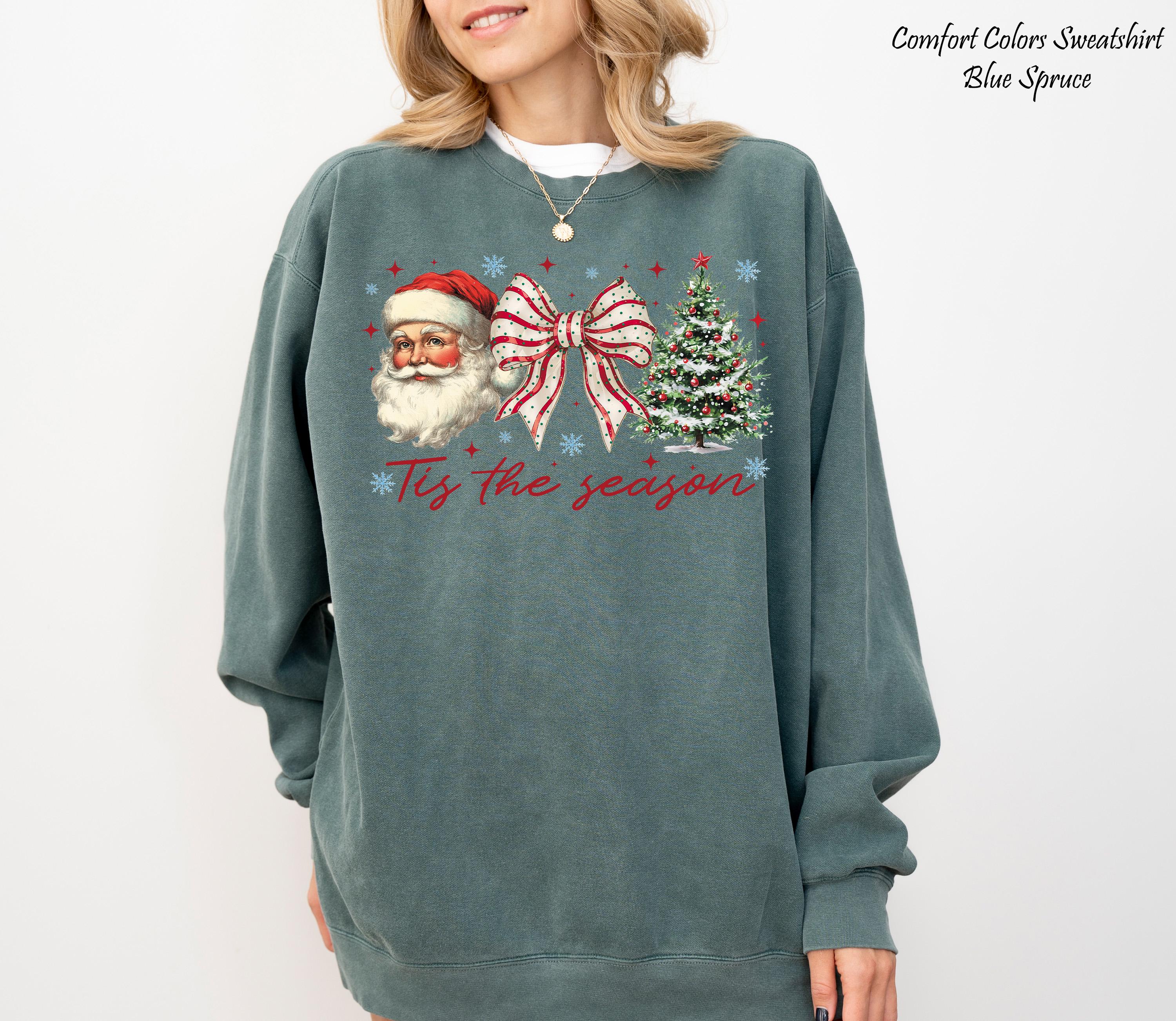 Tis The Season Christmas Sweatshirt, Christmas Tree Sweatshirt,Womens Holiday Tees,Christmas Santa Tees,Cute Winter sweater,Christmas Gift