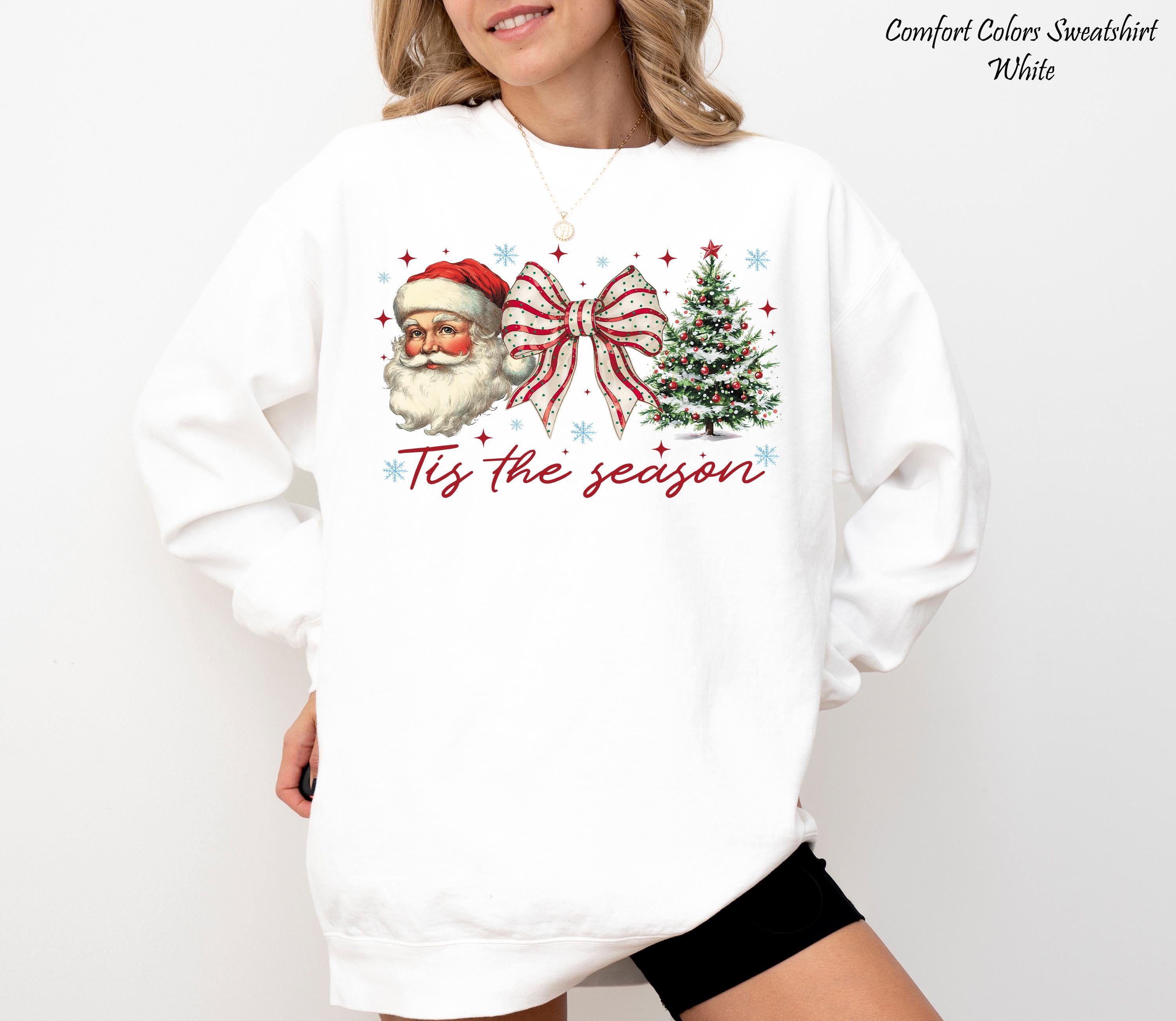 Tis The Season Christmas Sweatshirt, Christmas Tree Sweatshirt,Womens Holiday Tees,Christmas Santa Tees,Cute Winter sweater,Christmas Gift