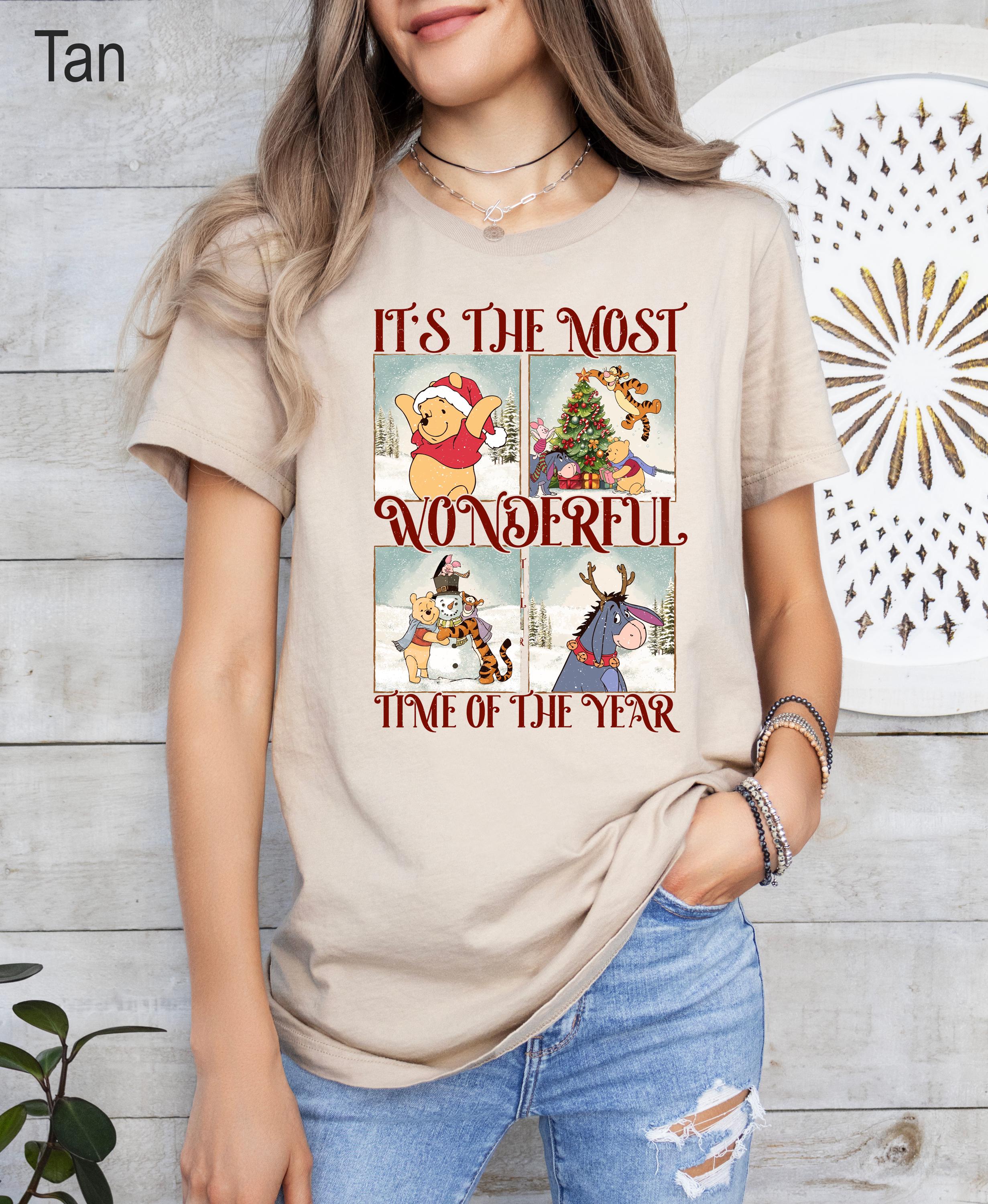 Disney Winnie the Pooh and Friends Christmas Shirt, Christmas Family Matching Tee, Pooh Piglet Tigger Eeyore Xmas Shirt, Disney  Gift Tee