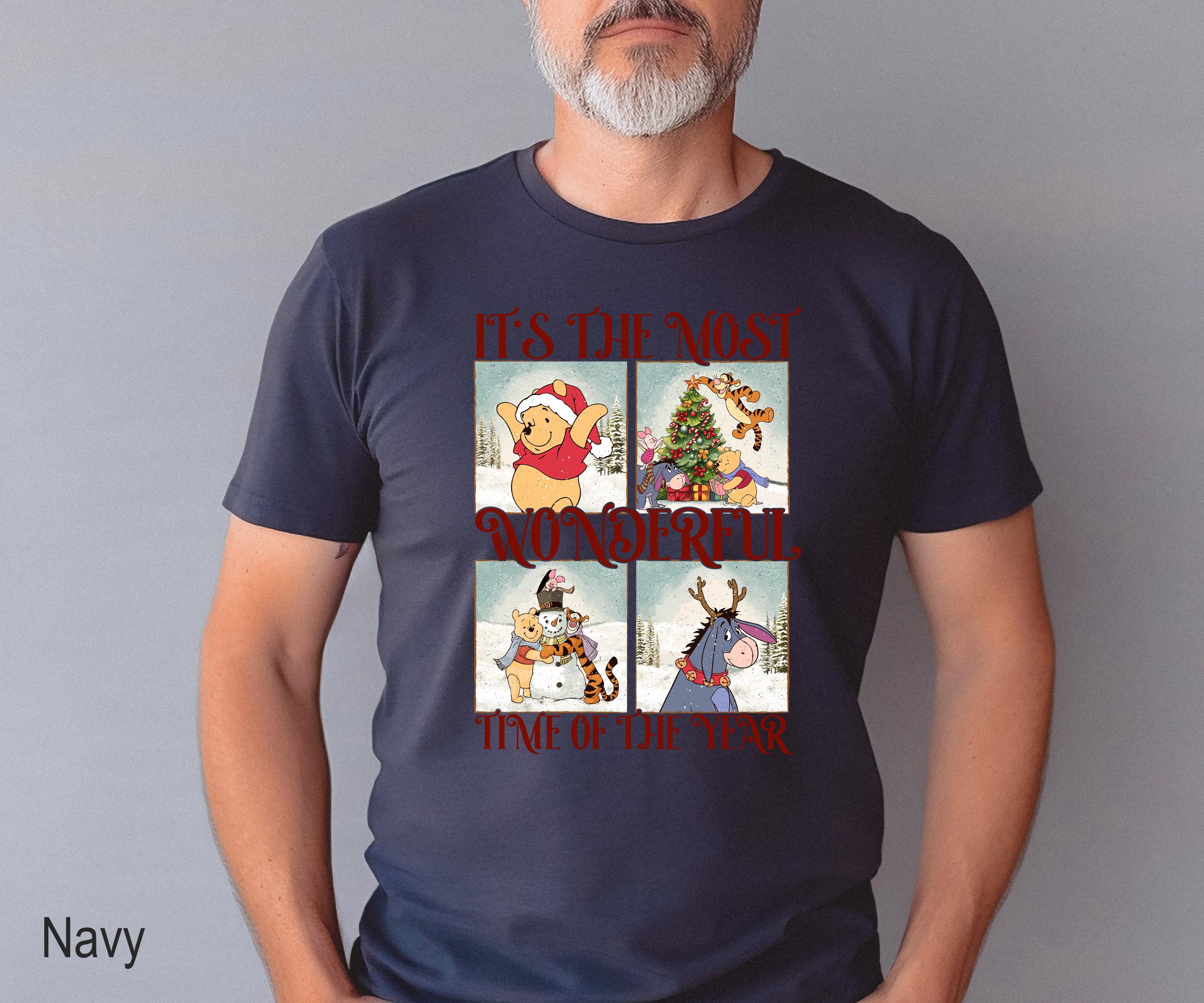 Disney Winnie the Pooh and Friends Christmas Shirt, Christmas Family Matching Tee, Pooh Piglet Tigger Eeyore Xmas Shirt, Disney  Gift Tee