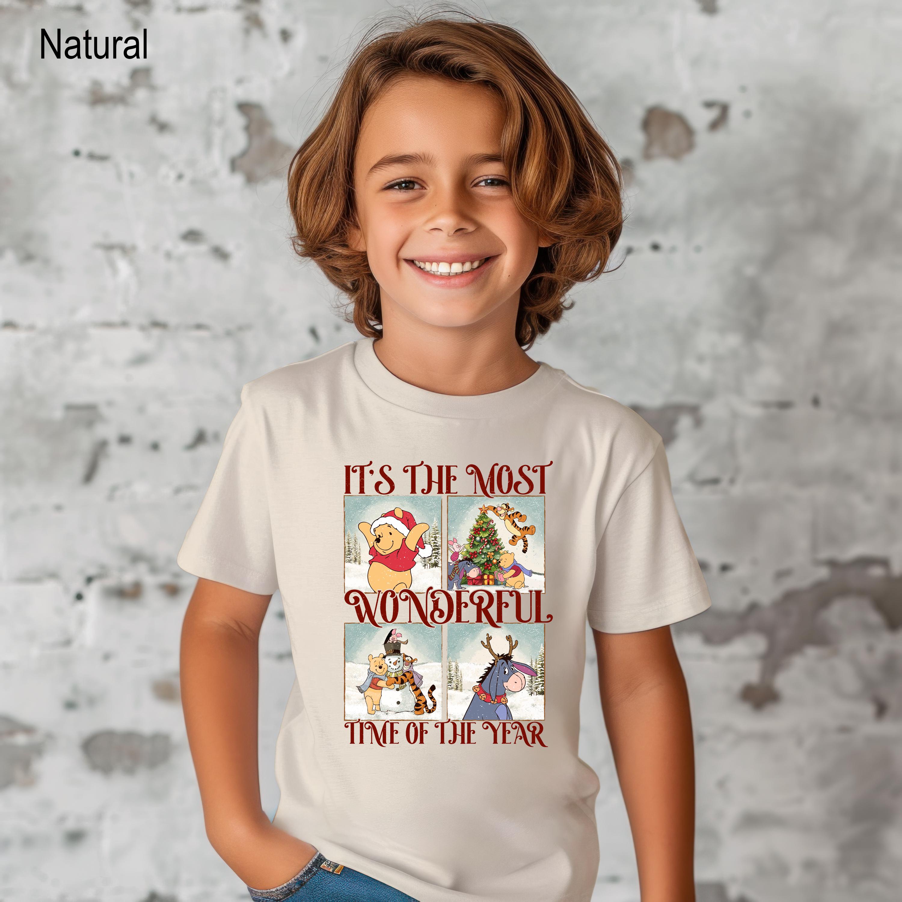 Disney Winnie the Pooh and Friends Christmas Shirt, Christmas Family Matching Tee, Pooh Piglet Tigger Eeyore Xmas Shirt, Disney  Gift Tee