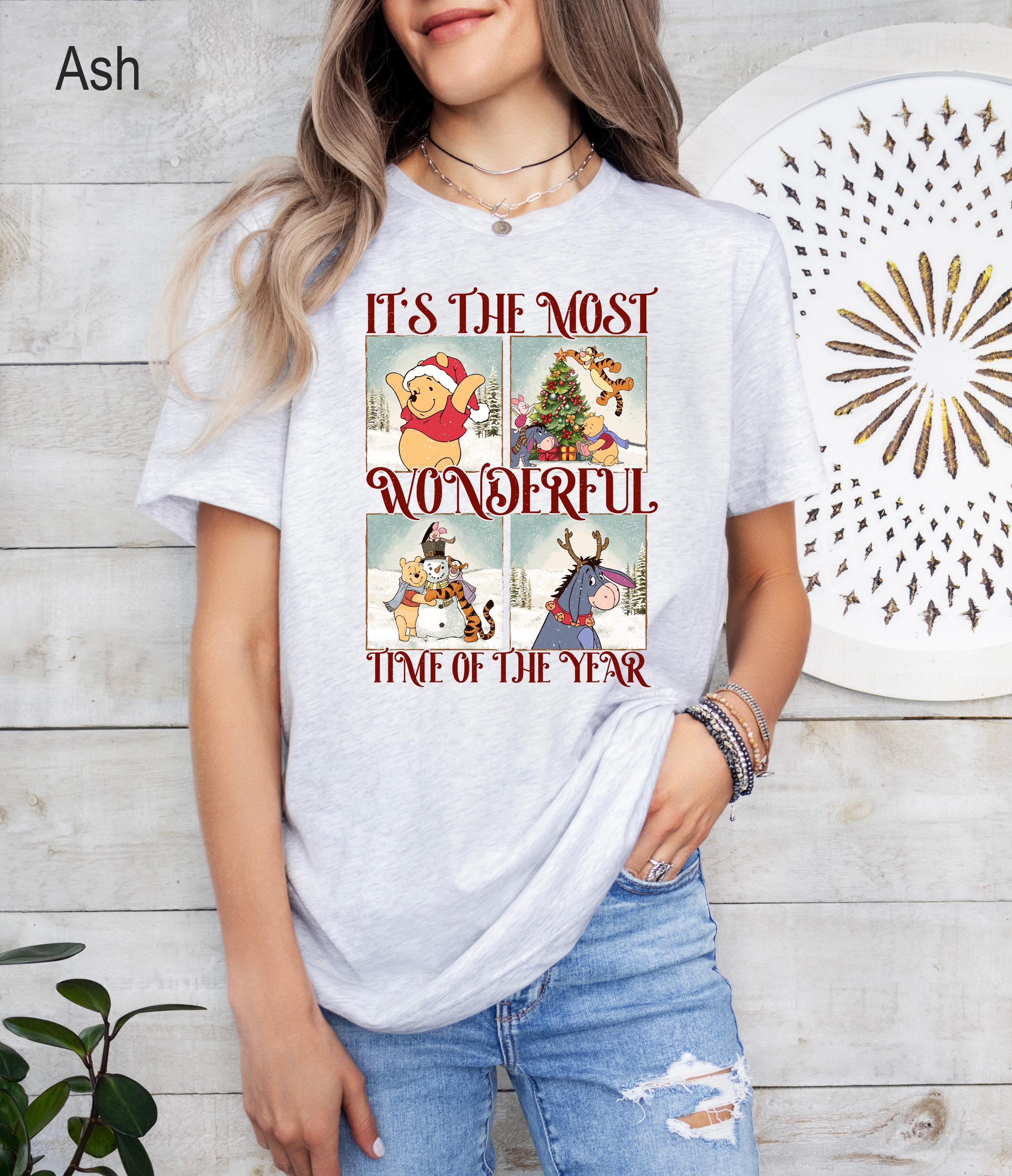 Disney Winnie the Pooh and Friends Christmas Shirt, Christmas Family Matching Tee, Pooh Piglet Tigger Eeyore Xmas Shirt, Disney  Gift Tee