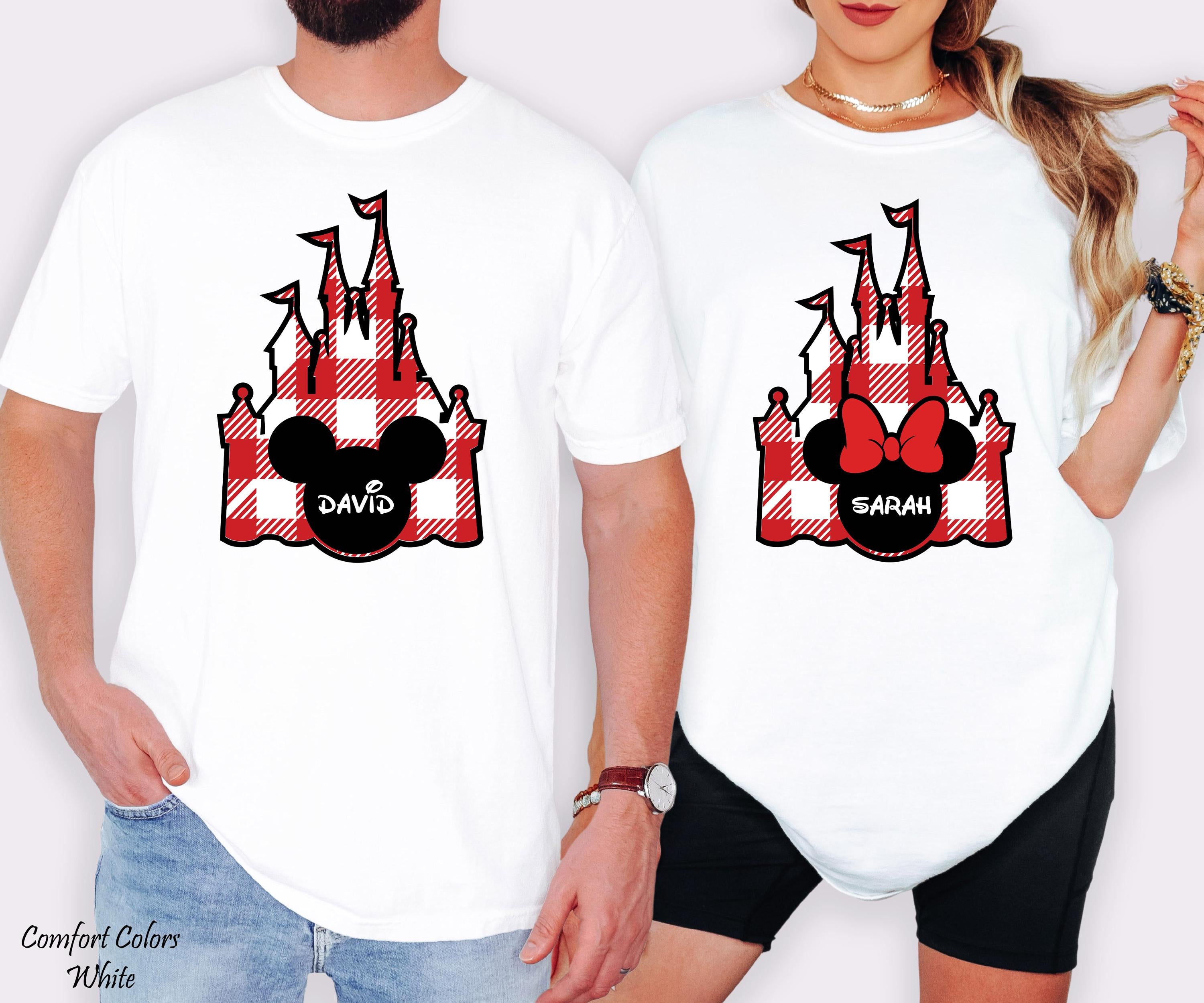 Disneyland Christmas Couple Mickey Minnie Shirt, Custom Disney Family Christmas Shirt,Christmas Couple Matching shirt,X-mas Holiday Shirt