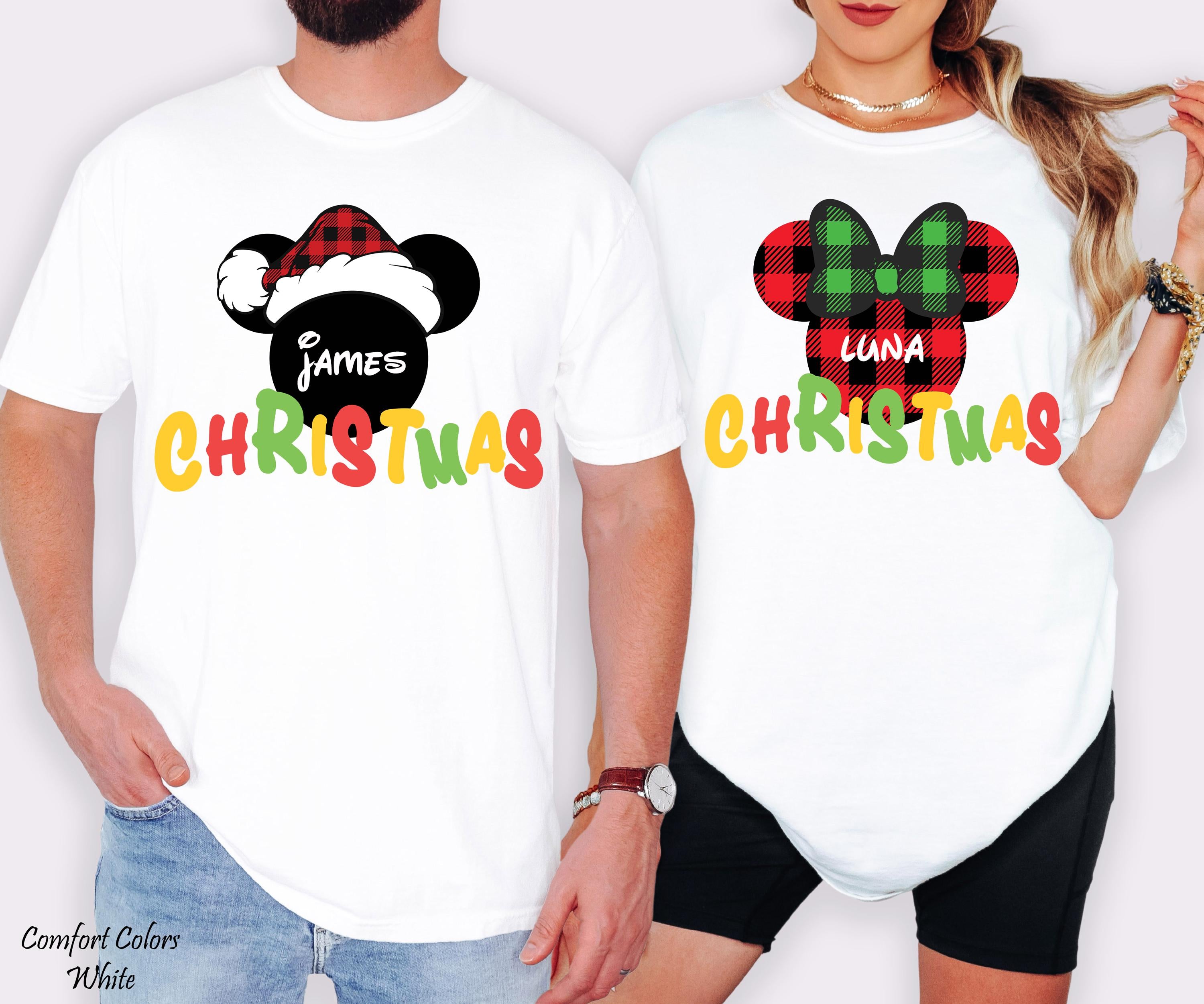 Mickey and Minnie Mouse Disney Couples Christmas Shirt, Disneyland Holiday Gift, Disney Christmas Family Shirt, Disney Mouse Matching Tee