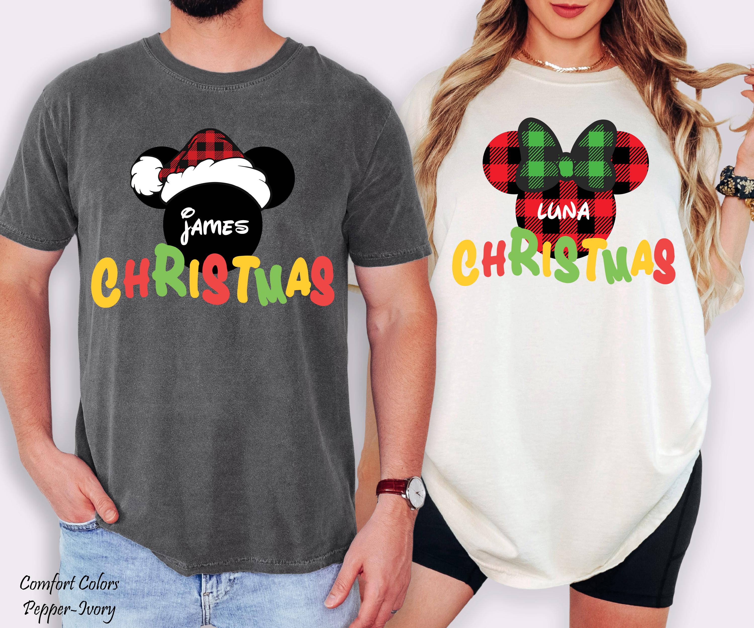 Mickey and Minnie Mouse Disney Couples Christmas Shirt, Disneyland Holiday Gift, Disney Christmas Family Shirt, Disney Mouse Matching Tee