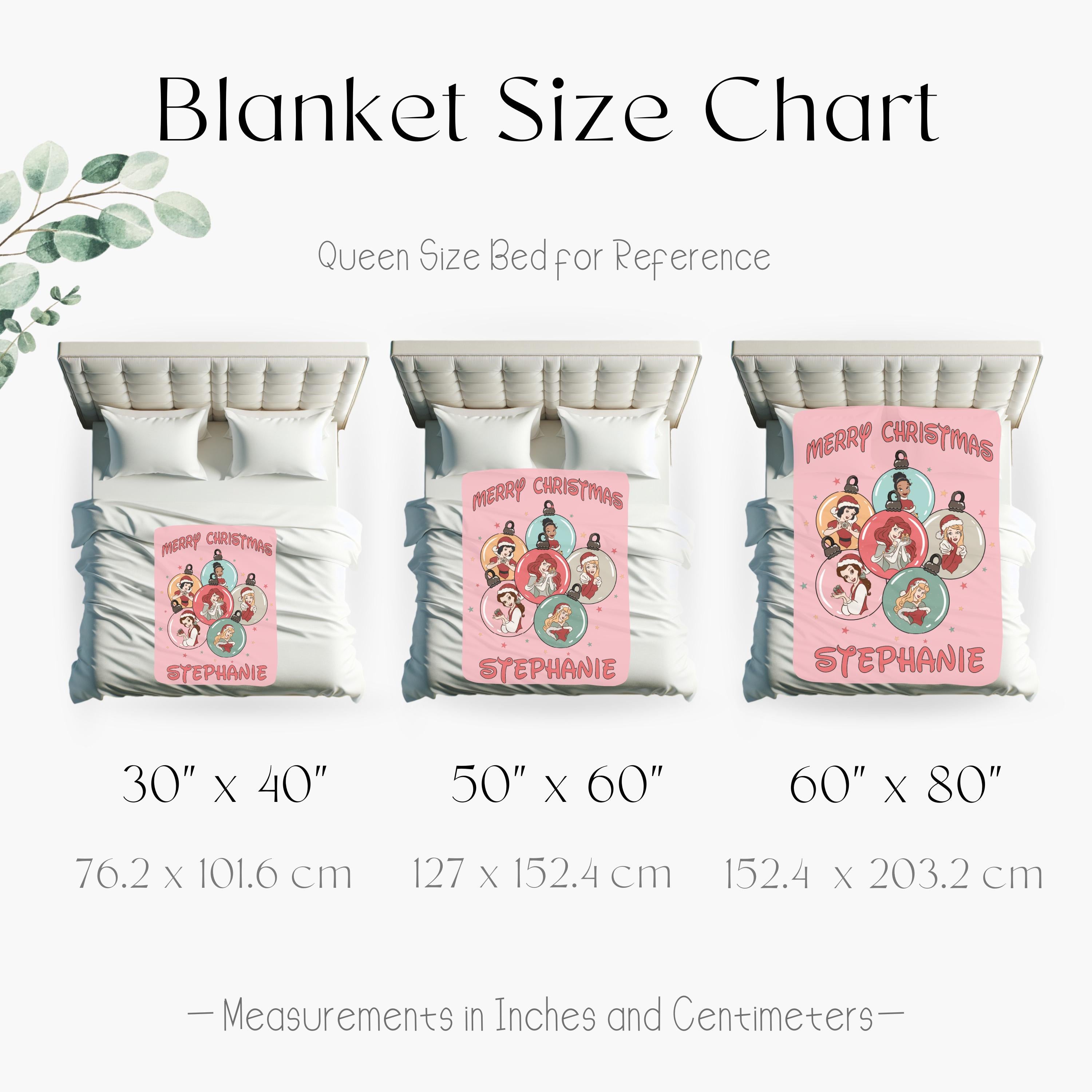 Custom Disney PrincessesWoven Fleece Blanket,Baby Shower Gift, Custom Name Nursery Decor, Merry Christmas Party Gift, Xmas Holiday Blanket