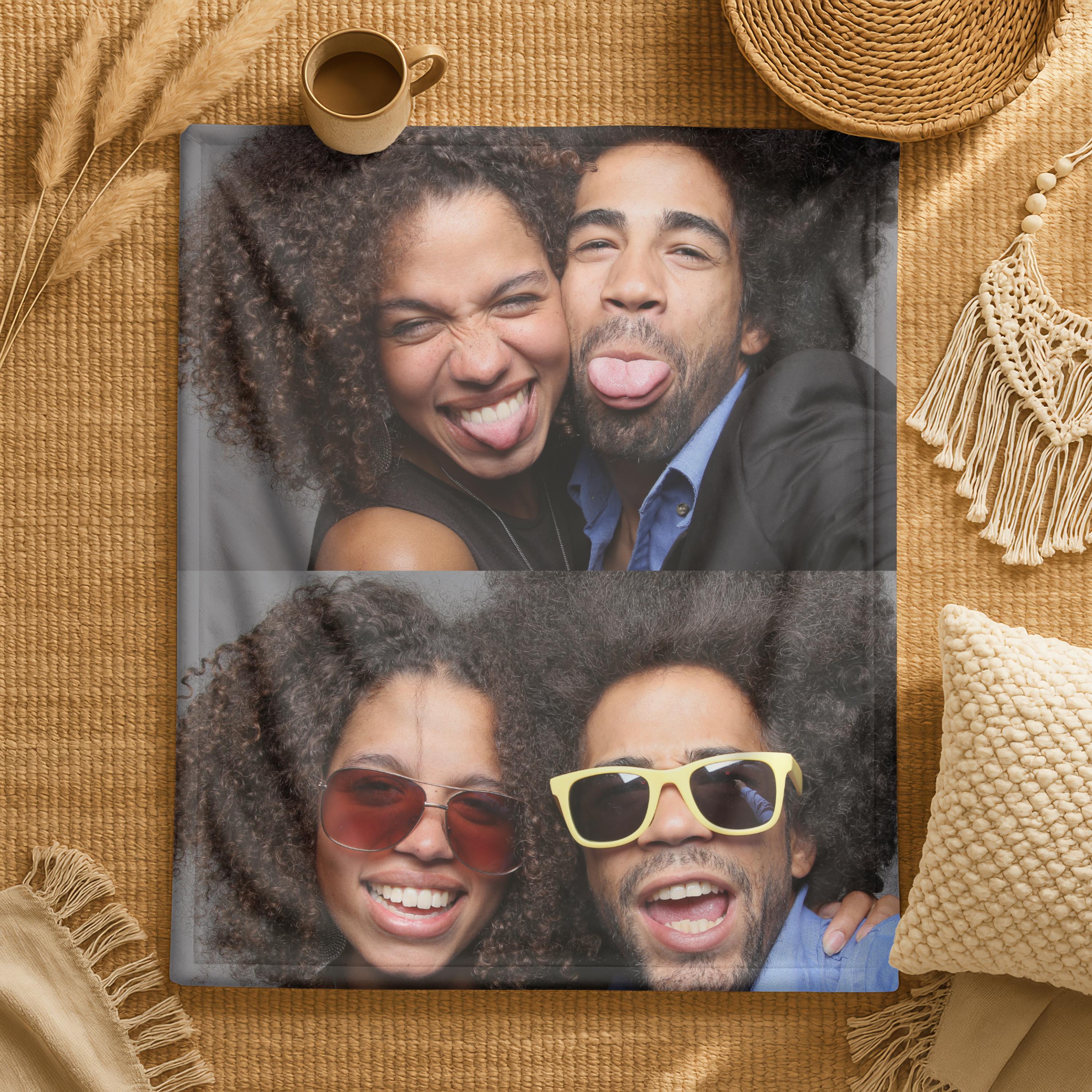 Customizable Photo Blanket, Family & Friends Custom Gifts, Special Memory Keepsake for Wedding, Custom Family Collage Photo Blanket Gifts