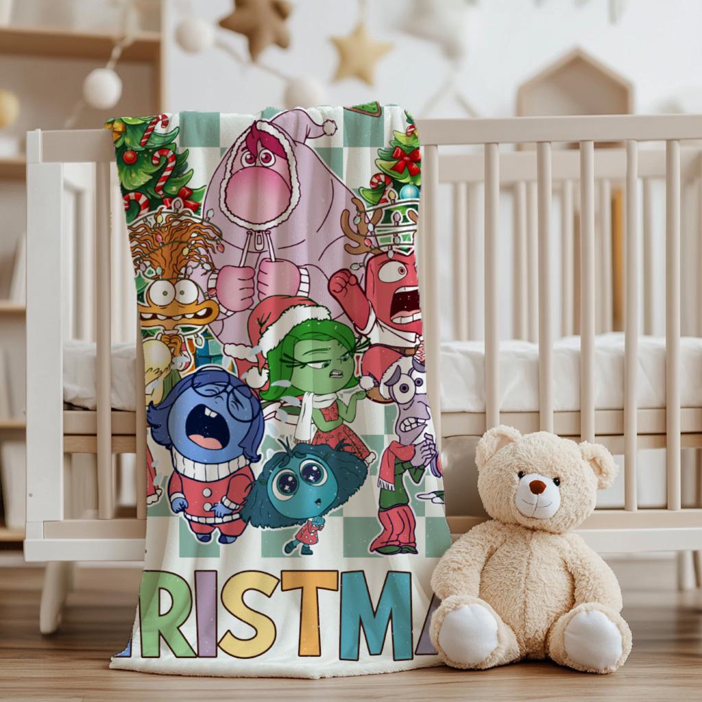 Inside Out Christmas Blanket, Very Merry Christmas Blanket, Inside Out Emotion Characters Decor,  Inside Out Christmas Blanket, Kid Gifts