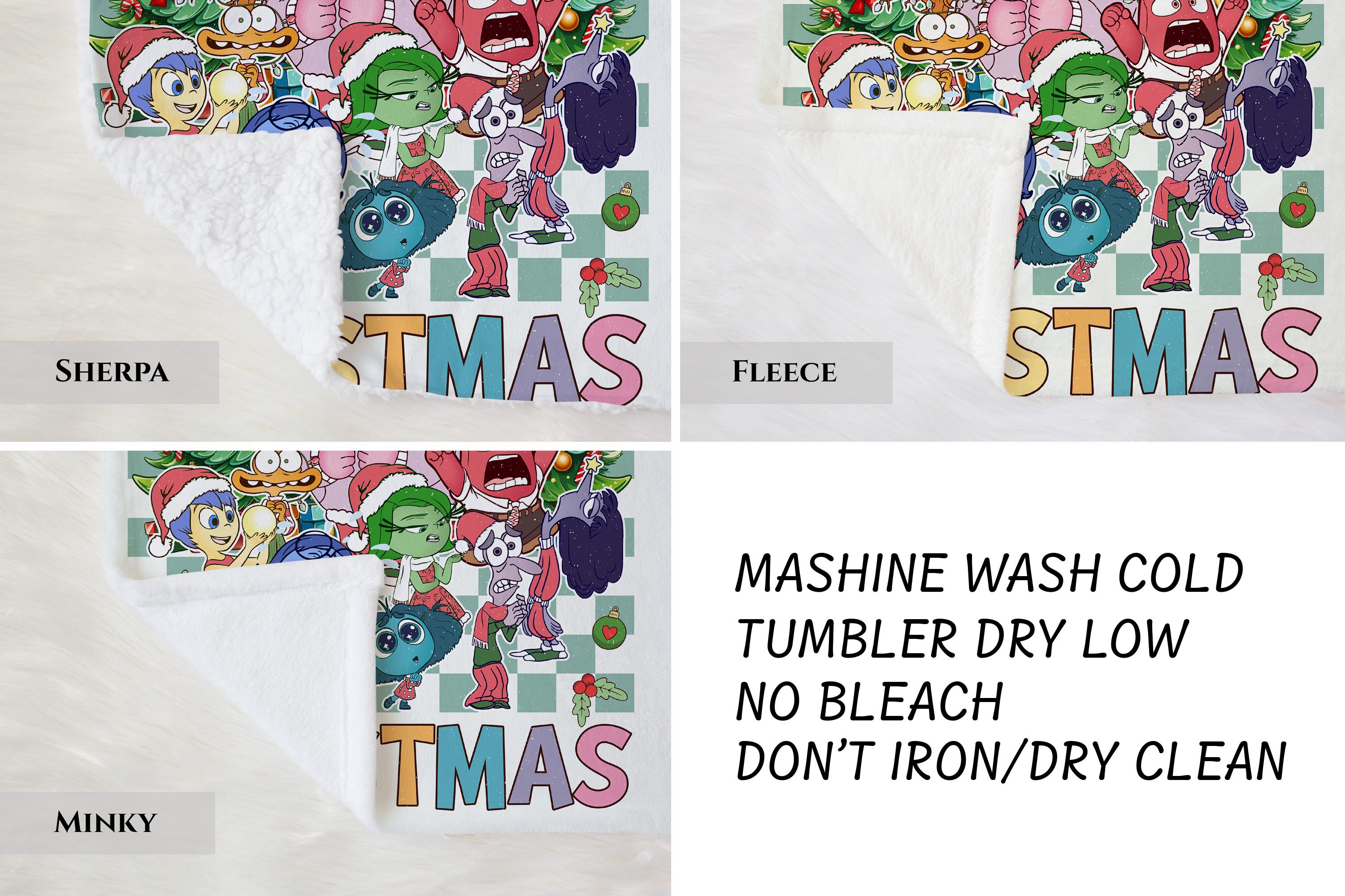 Inside Out Christmas Blanket, Very Merry Christmas Blanket, Inside Out Emotion Characters Decor,  Inside Out Christmas Blanket, Kid Gifts