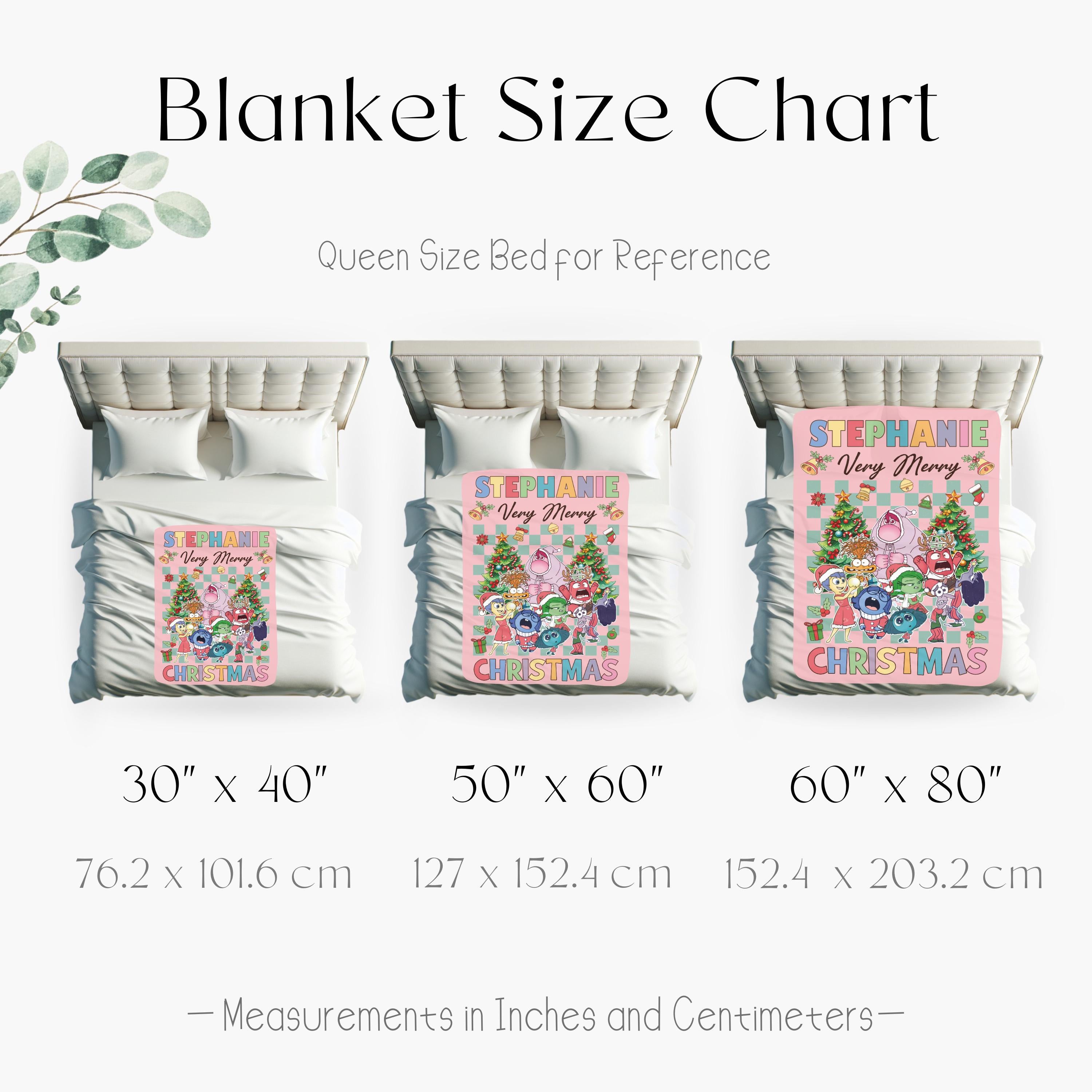 Disney Inside Out Personalized Christmas Blanket, Joy Disgust Sadness Anxiety Envy Inside Out Friends,Disneyland Inside Out Woven Blanket