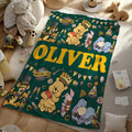 Custom Name With Christmas Winnie the Pooh Baby Blanket,  Soft Plush Winnie the Pooh Baby Swaddle, Baby Shower Gift, Couch Throw BlanketGift