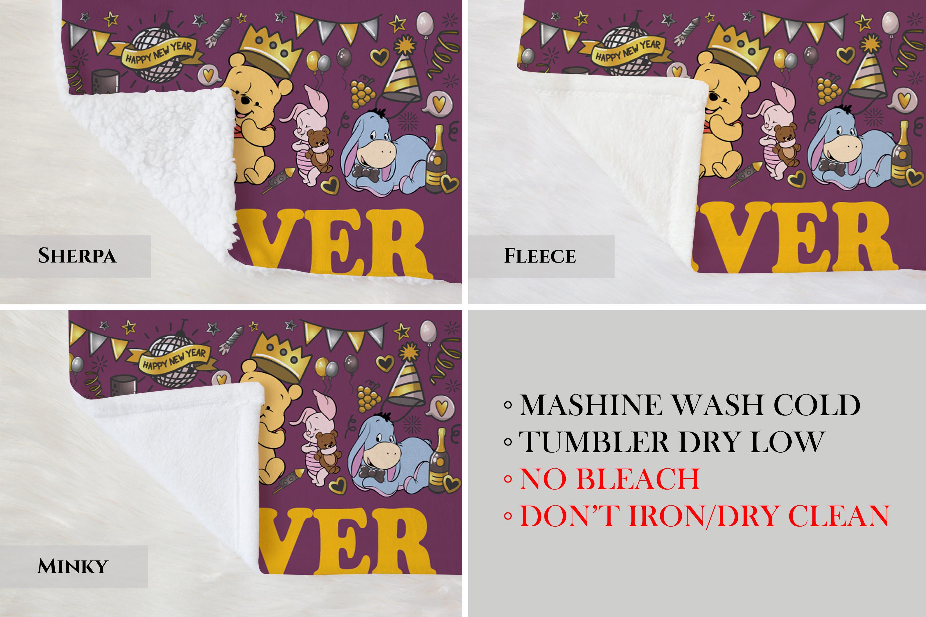 Custom Name With Christmas Winnie the Pooh Baby Blanket,  Soft Plush Winnie the Pooh Baby Swaddle, Baby Shower Gift, Couch Throw BlanketGift