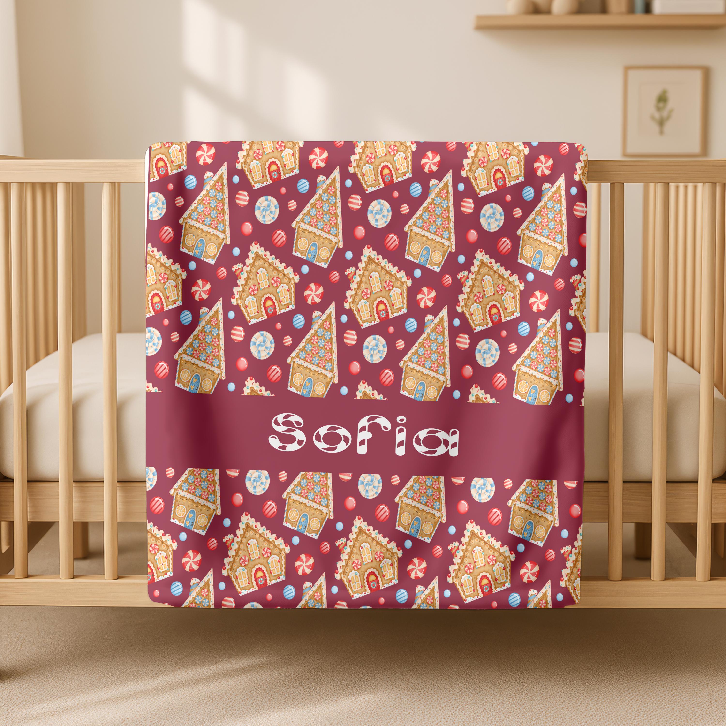 Custom Name Christmas Blanket,Personalized Christmas Cookie Theme,Holiday Cookie Lover,Ginger Bread and Candy Blanket,Family Christmas Gift