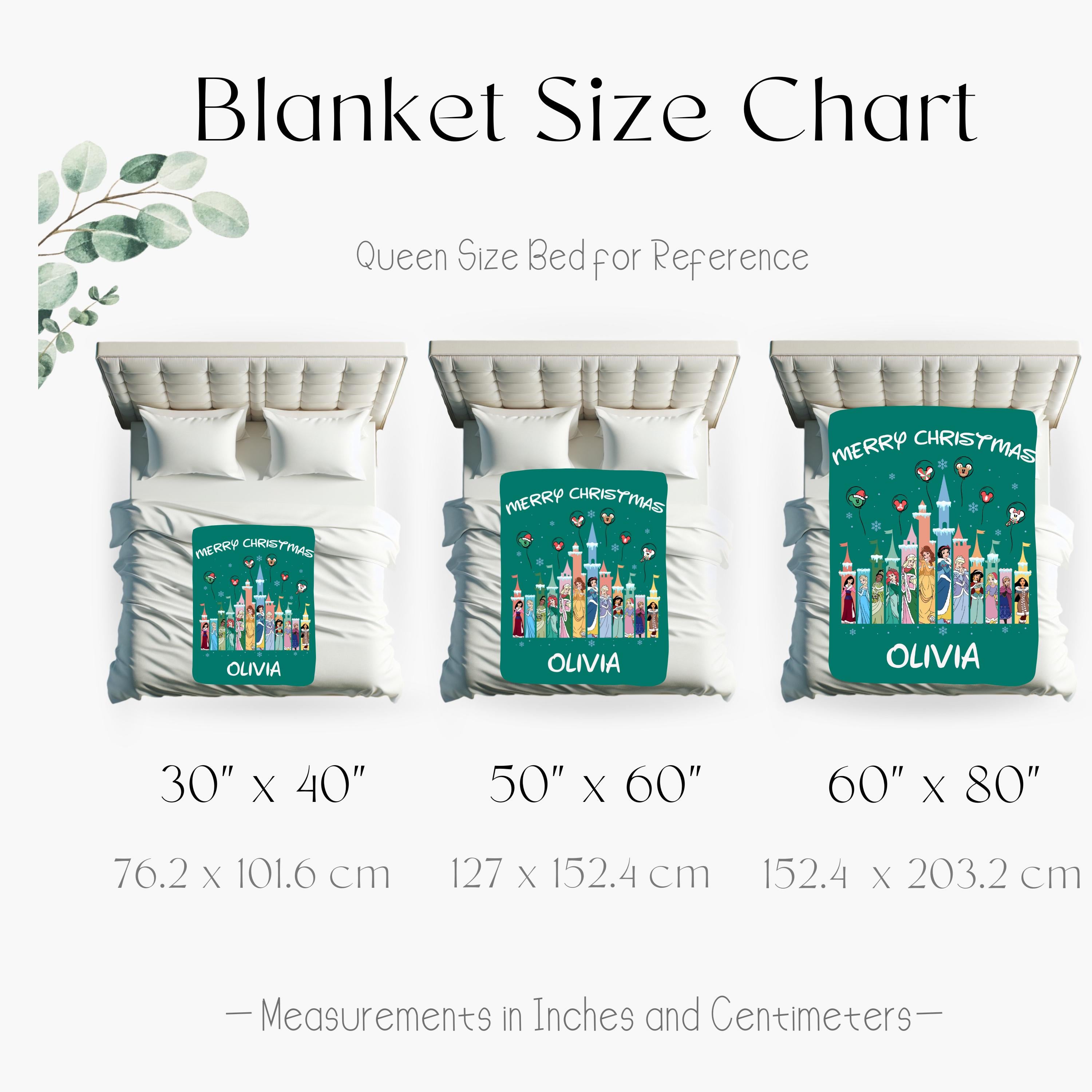 Personalized Disney Princess Christmas Blanket, Merry Christmas Princess Blanket, Baby Name Blanket, Snow White, Bella, Mulan, Ariel Gifts
