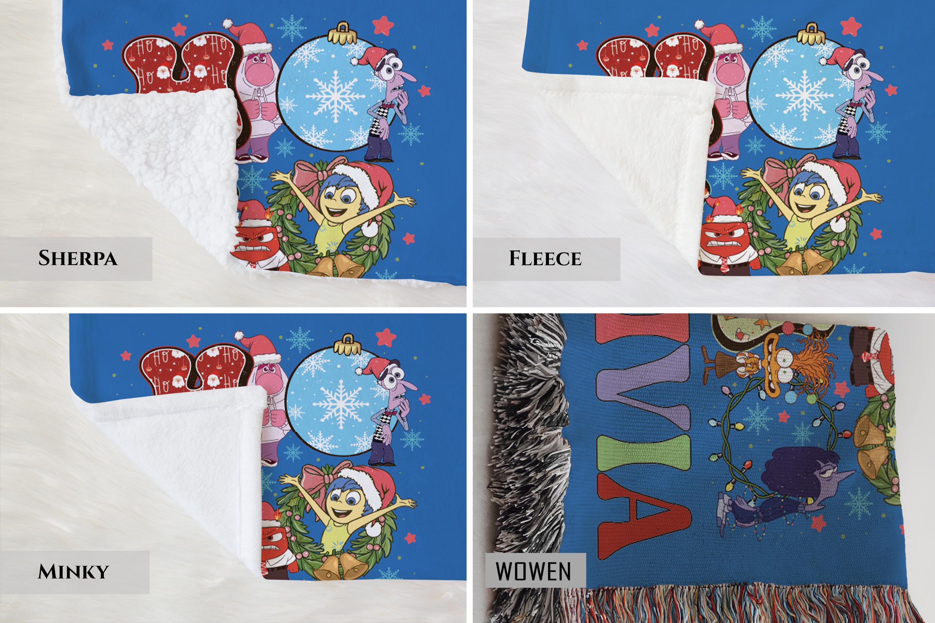Disney Inside Out 2 Blanket, Custom Name Blanket For Kids, Disney World Friendship Blanket,Inside Out Emotions Gift Blanket,Christmas Gift