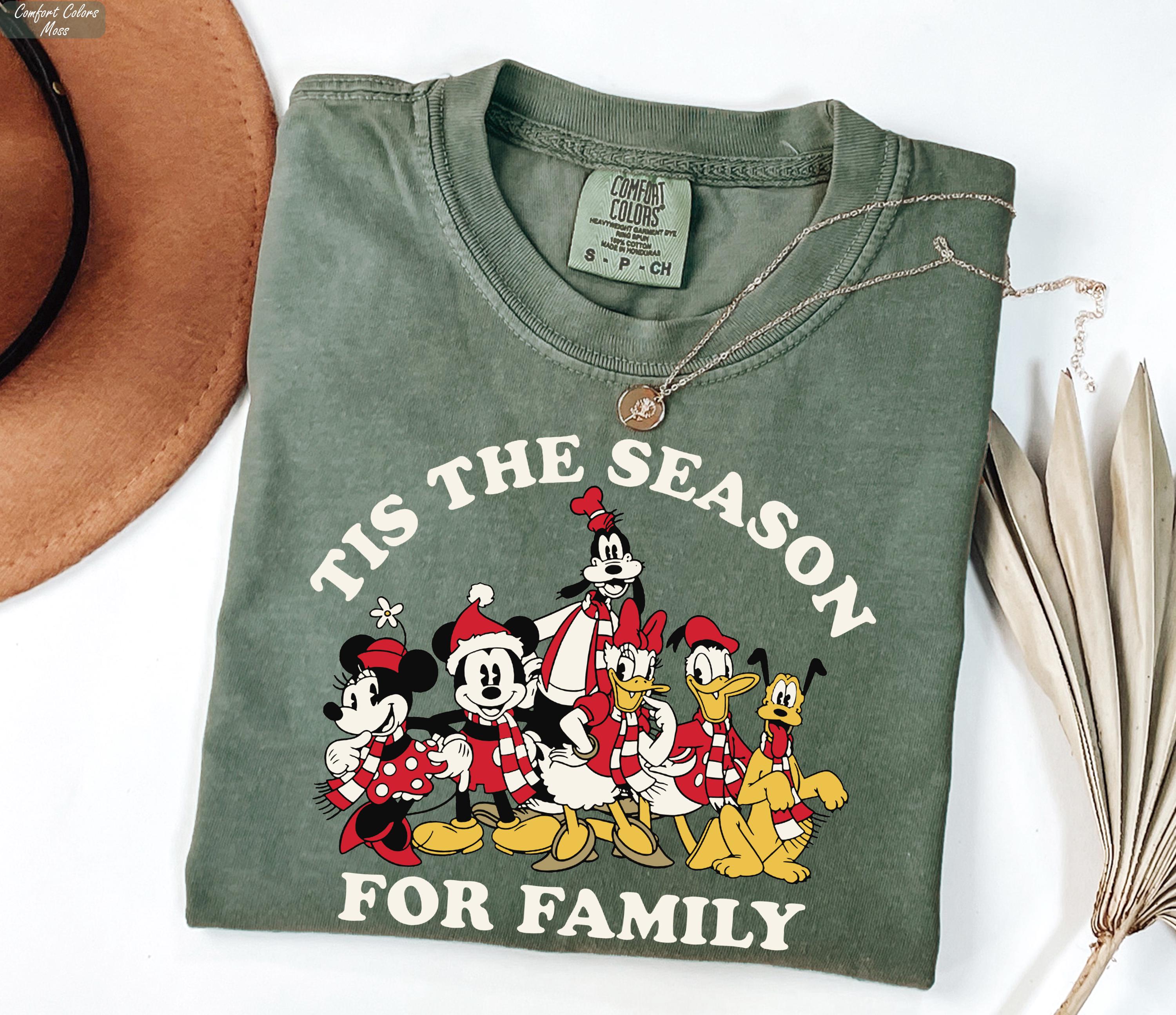 Disney Tis the Season for Family Shirt, Mickey and Friends Family Matching Xmas Shirt, Cute Christmas Mickey and FriendsMouse T-Shirt Gift