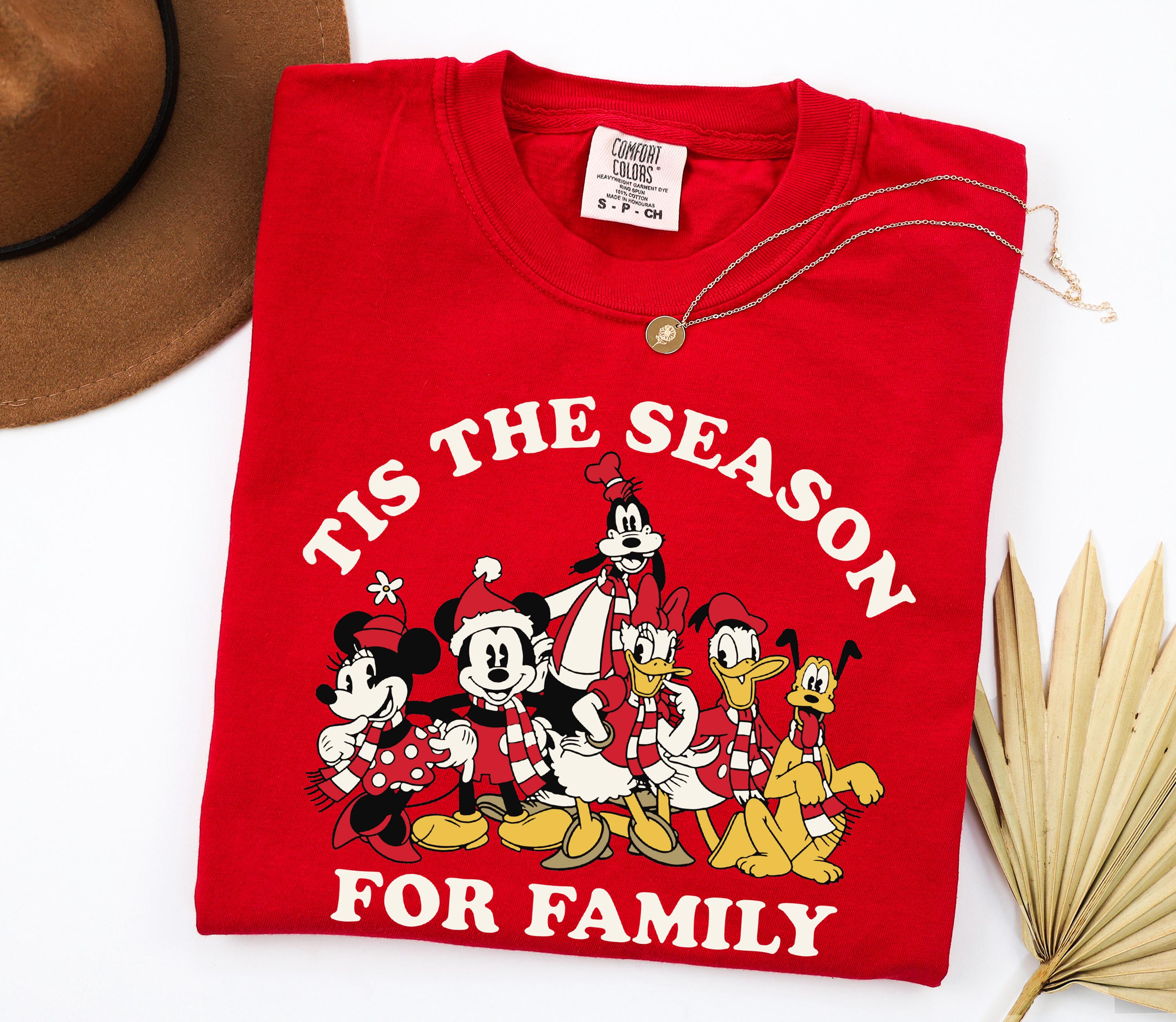 Disney Tis the Season for Family Shirt, Mickey and Friends Family Matching Xmas Shirt, Cute Christmas Mickey and FriendsMouse T-Shirt Gift