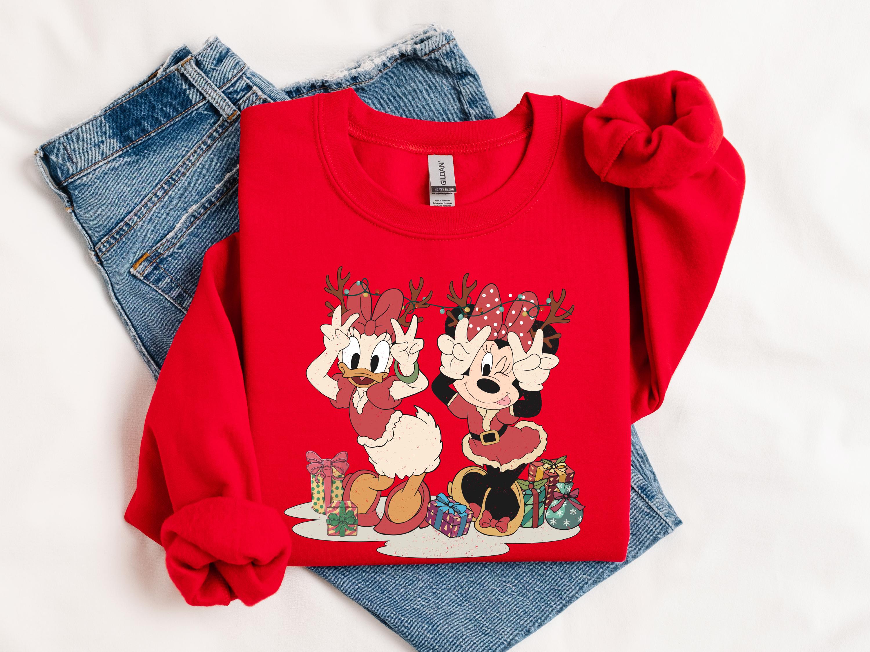 Minnie Daisy Christmas Sweatshirt, Disneyland Christmas Sweatshirt, Daisy Duck Christmas Sweater, Disney Bestie Sweatshirt, Christmas Gifts