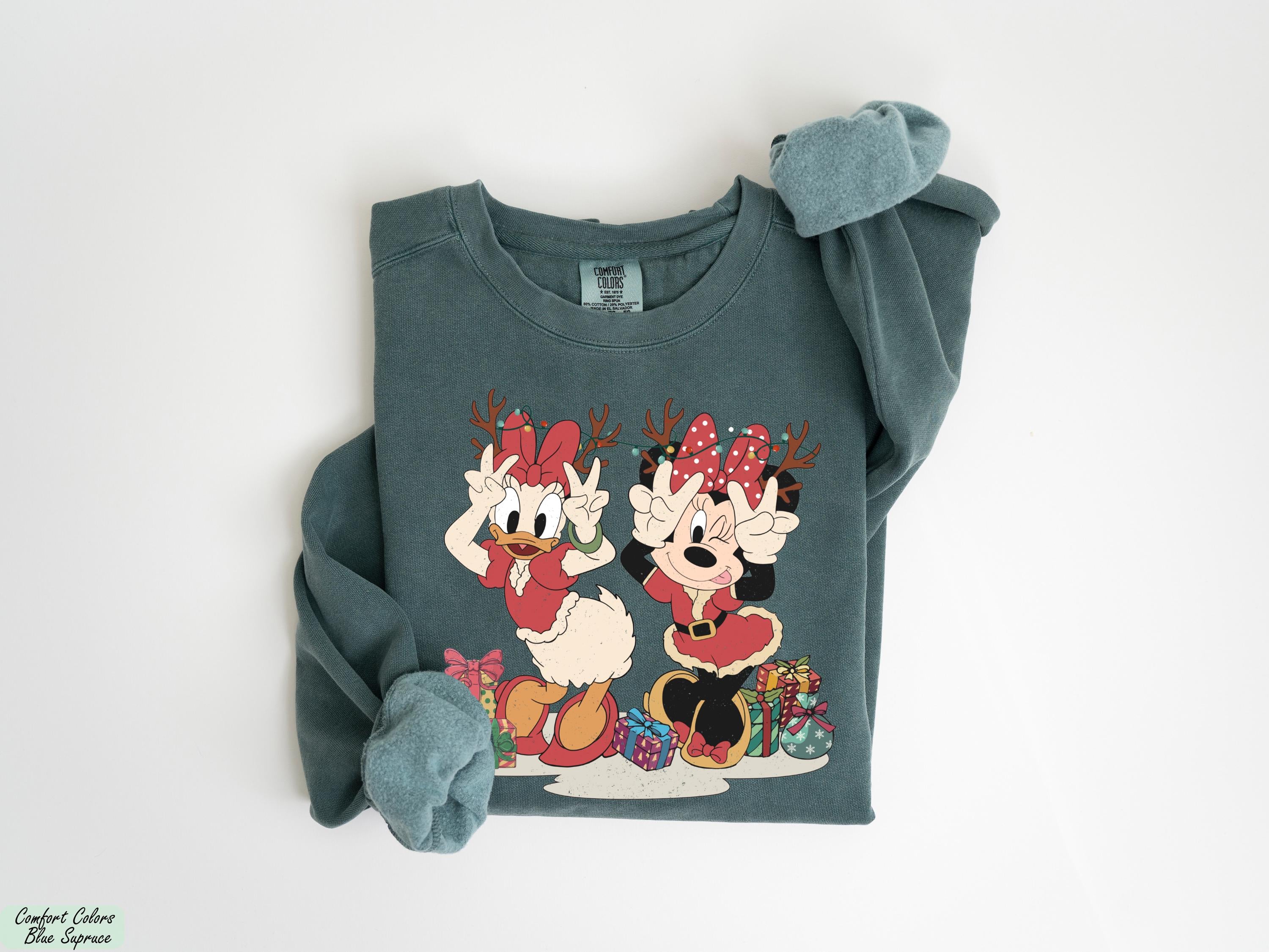 Minnie Daisy Christmas Sweatshirt, Disneyland Christmas Sweatshirt, Daisy Duck Christmas Sweater, Disney Bestie Sweatshirt, Christmas Gifts