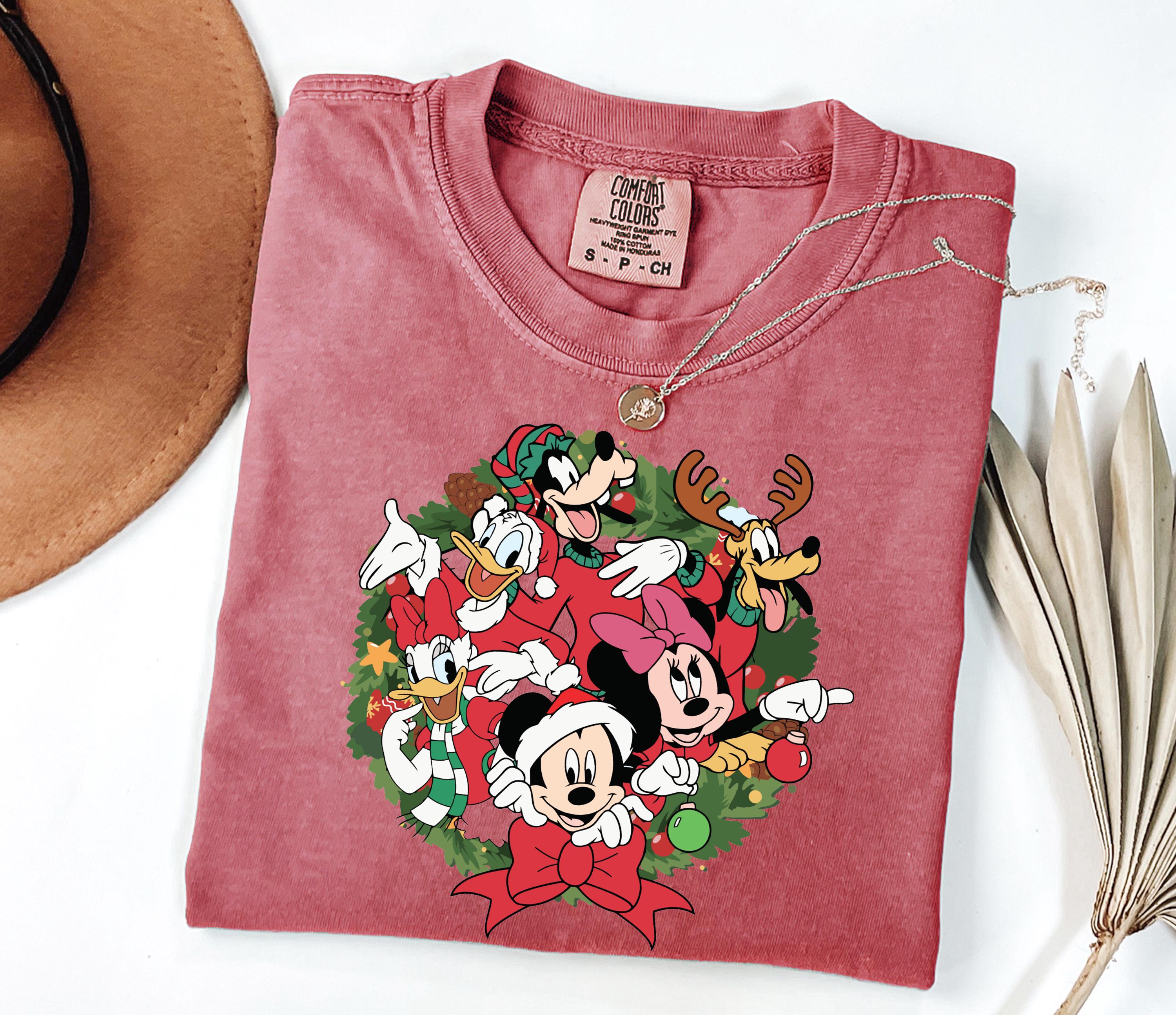 Mickey and Friends Christmas Shirt, Mickey Mouse Santa T-Shirt, Family Mickey Minnie Mouse Gift, Disney Mickey Friends Xmas Shirts Gifts