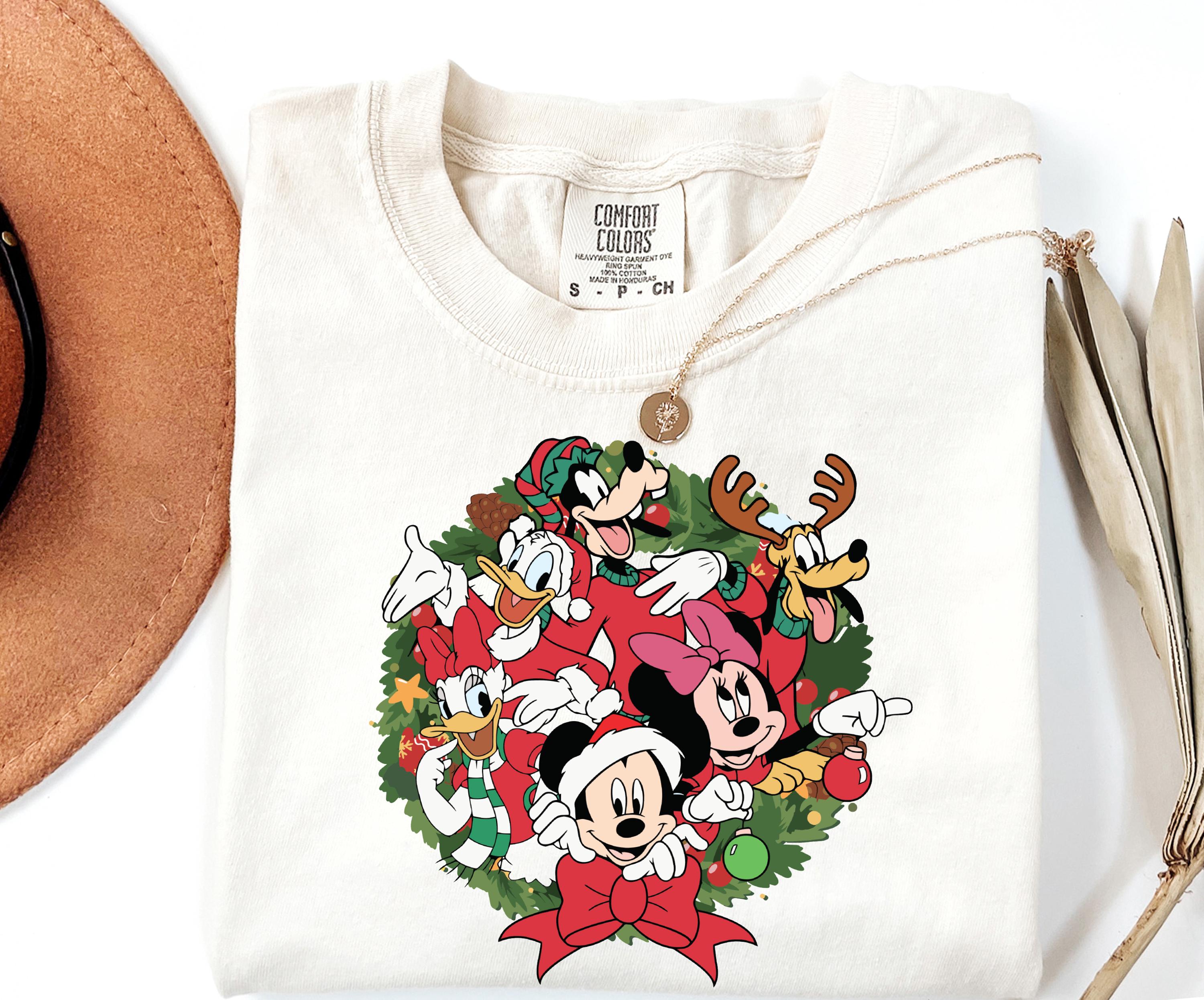 Mickey and Friends Christmas Shirt, Mickey Mouse Santa T-Shirt, Family Mickey Minnie Mouse Gift, Disney Mickey Friends Xmas Shirts Gifts